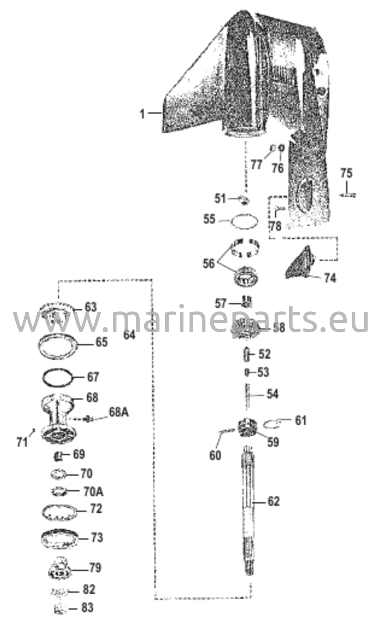 Vaihteiston kotelo (potkurin akseli)