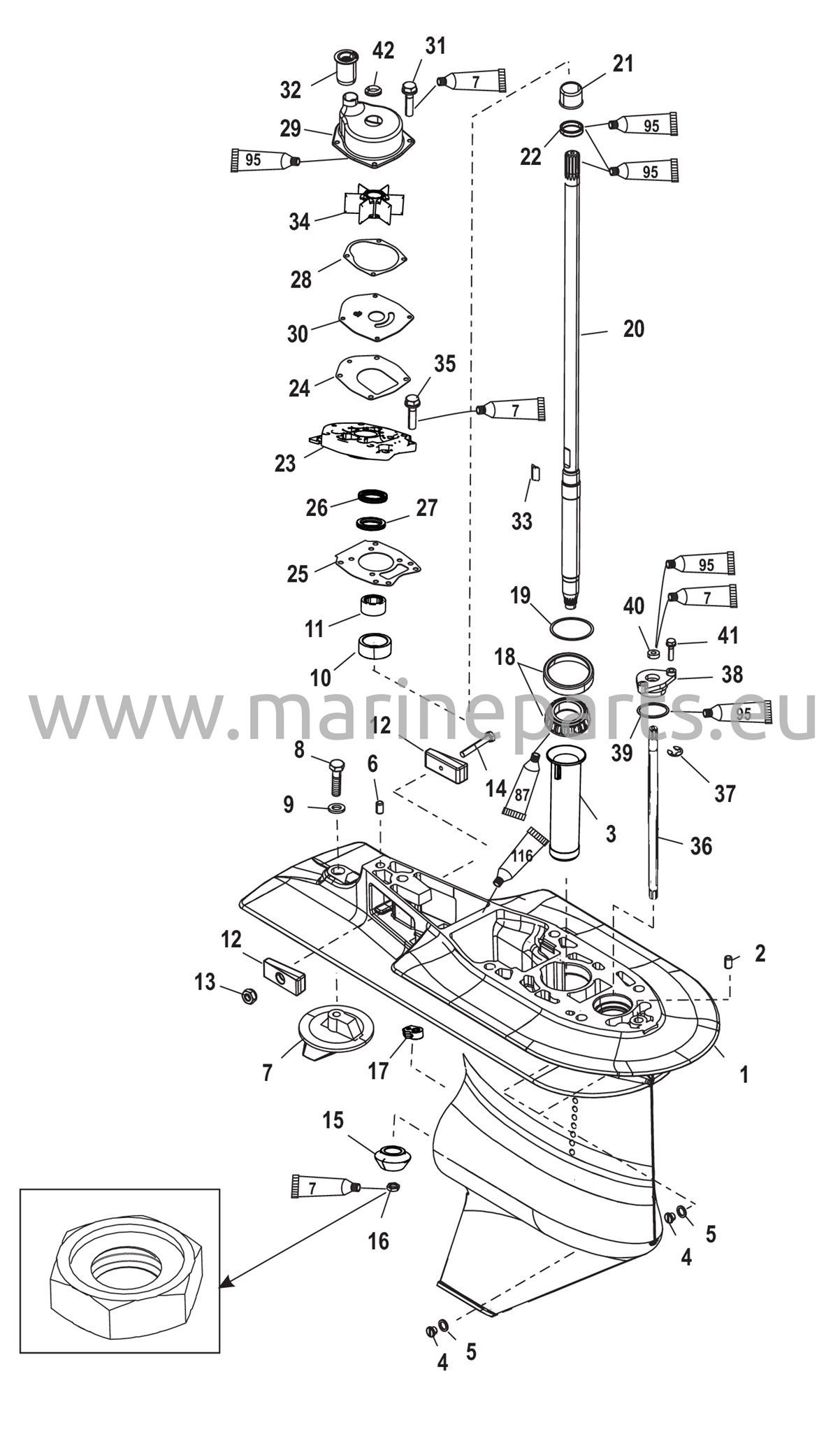 Vaihteiston kotelo Ajo-2,33:1-USA-0T625304/BEL-0P216185 ja uudemmat
