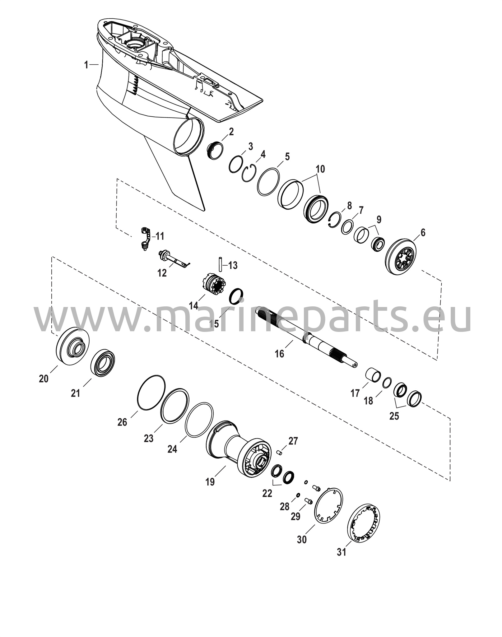 Vaihteiston kotelo vetoakselille - Vakiorotaatio, 4.80 Torpedo