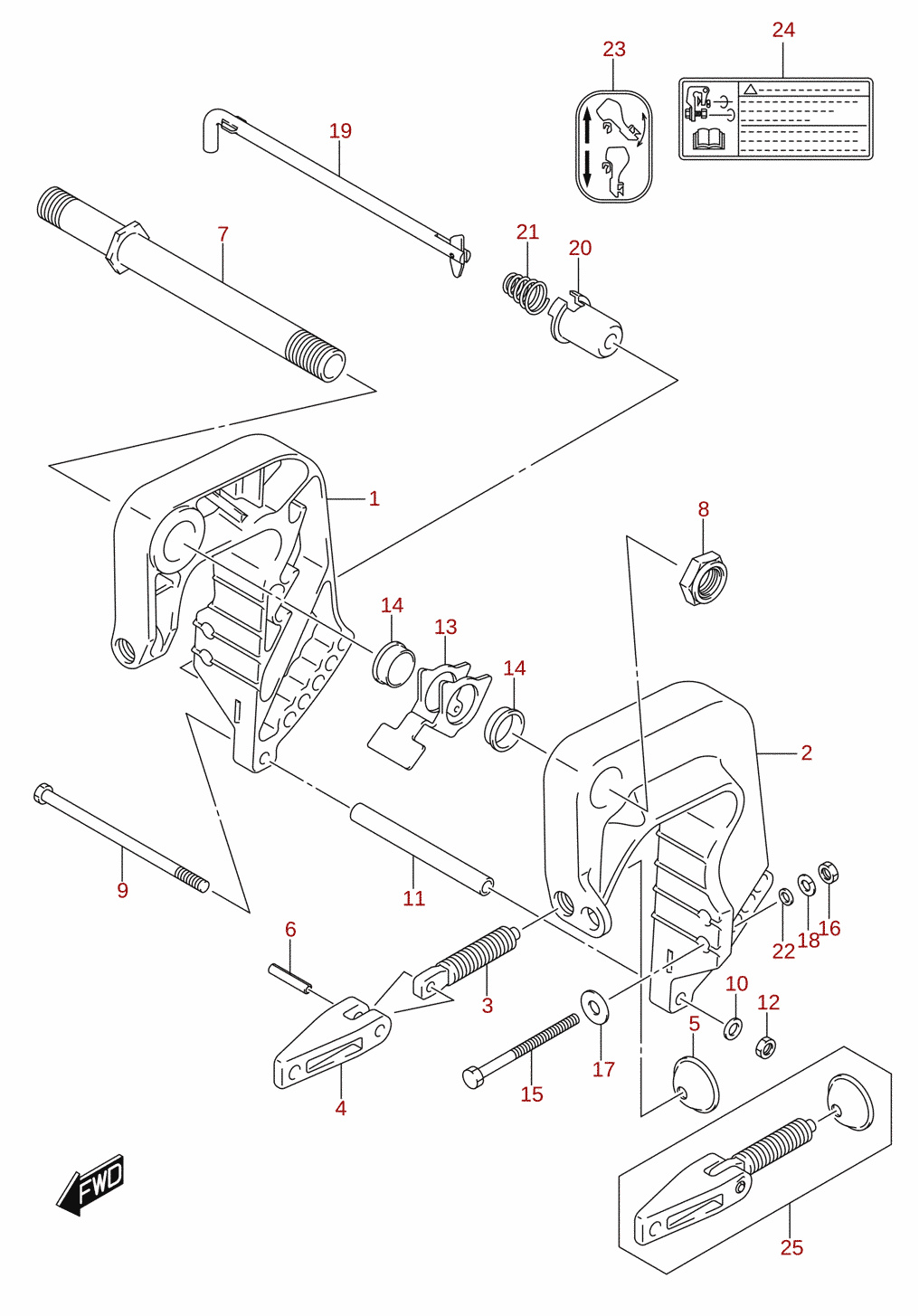 Support de fixation (DF15AR, DF20AR, DF9.9BR)