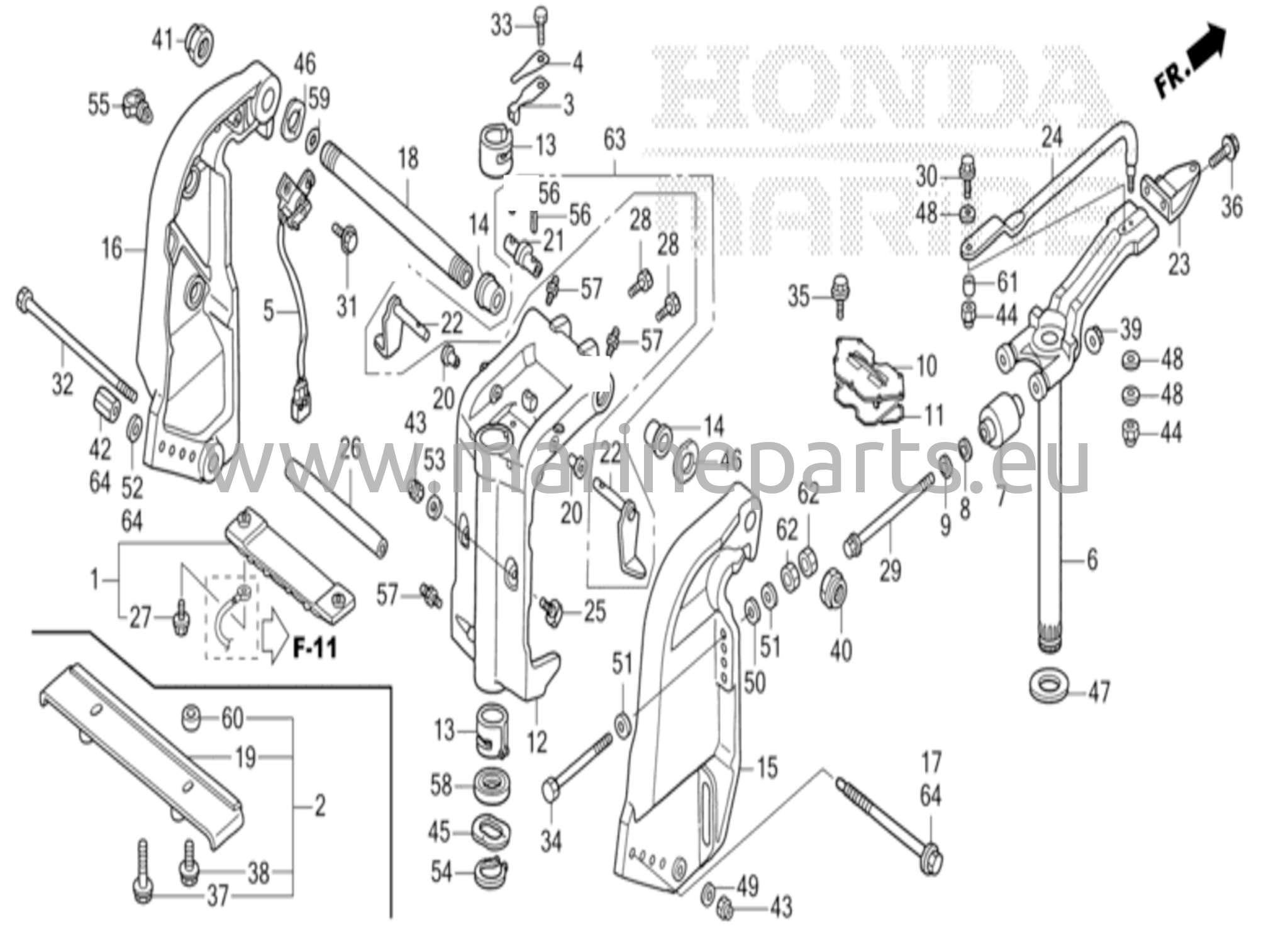 Tagaosa kinnitus/keerleva korpuse osa