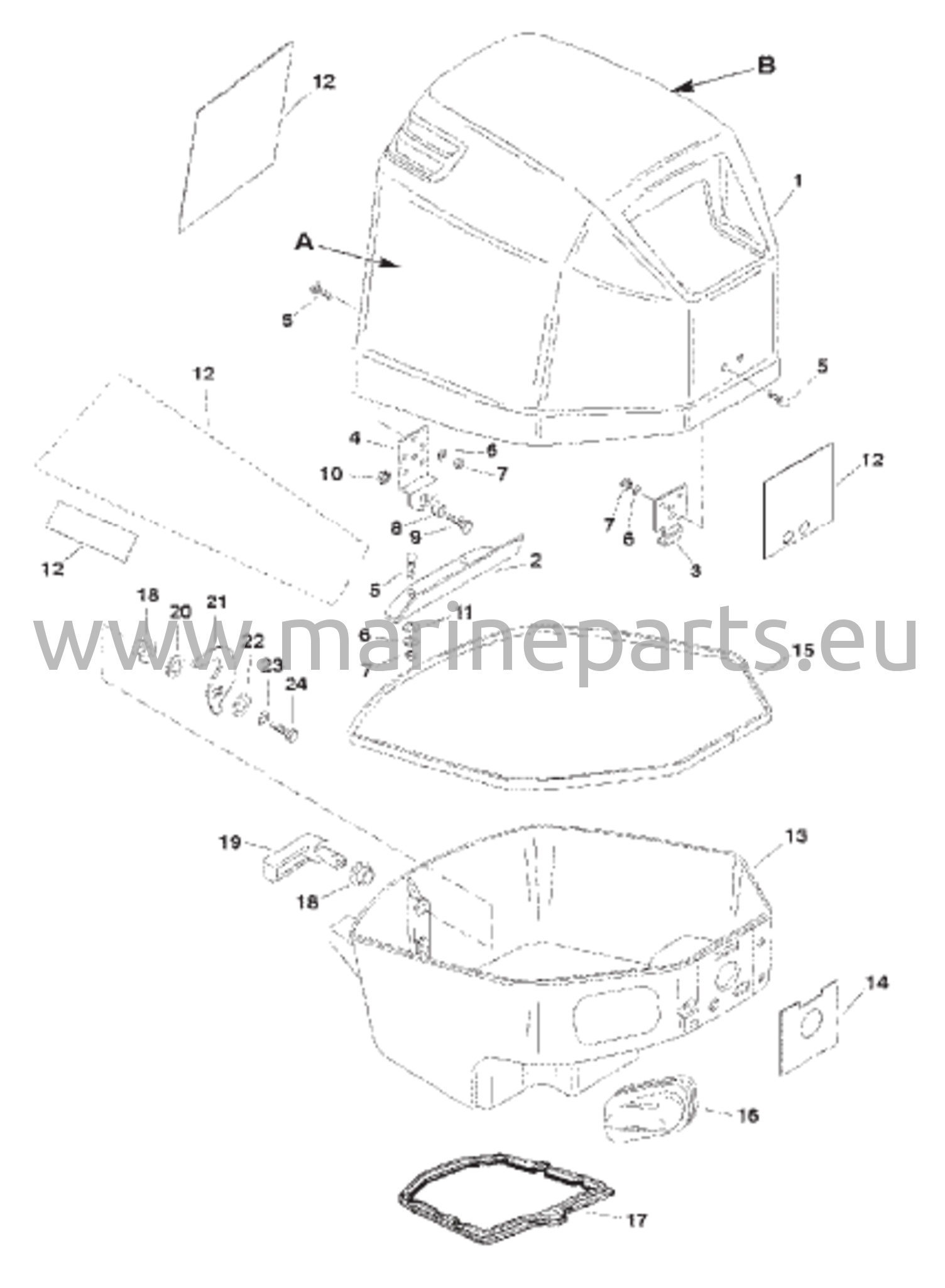 Kattokopan kokoonpano (Ylä- ja alaosa)
