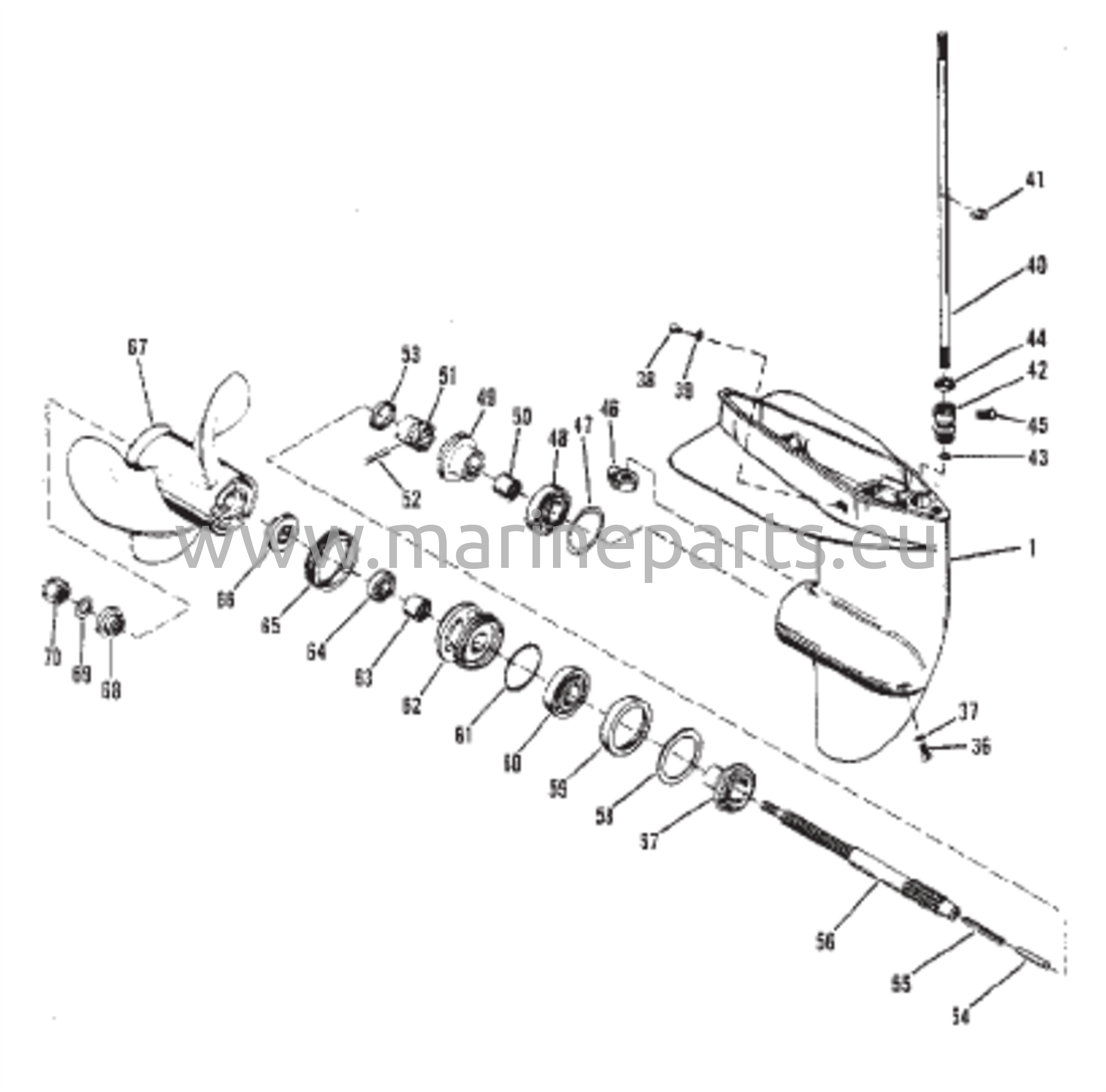 Vaihteiston kotelo (potkurin akseli)