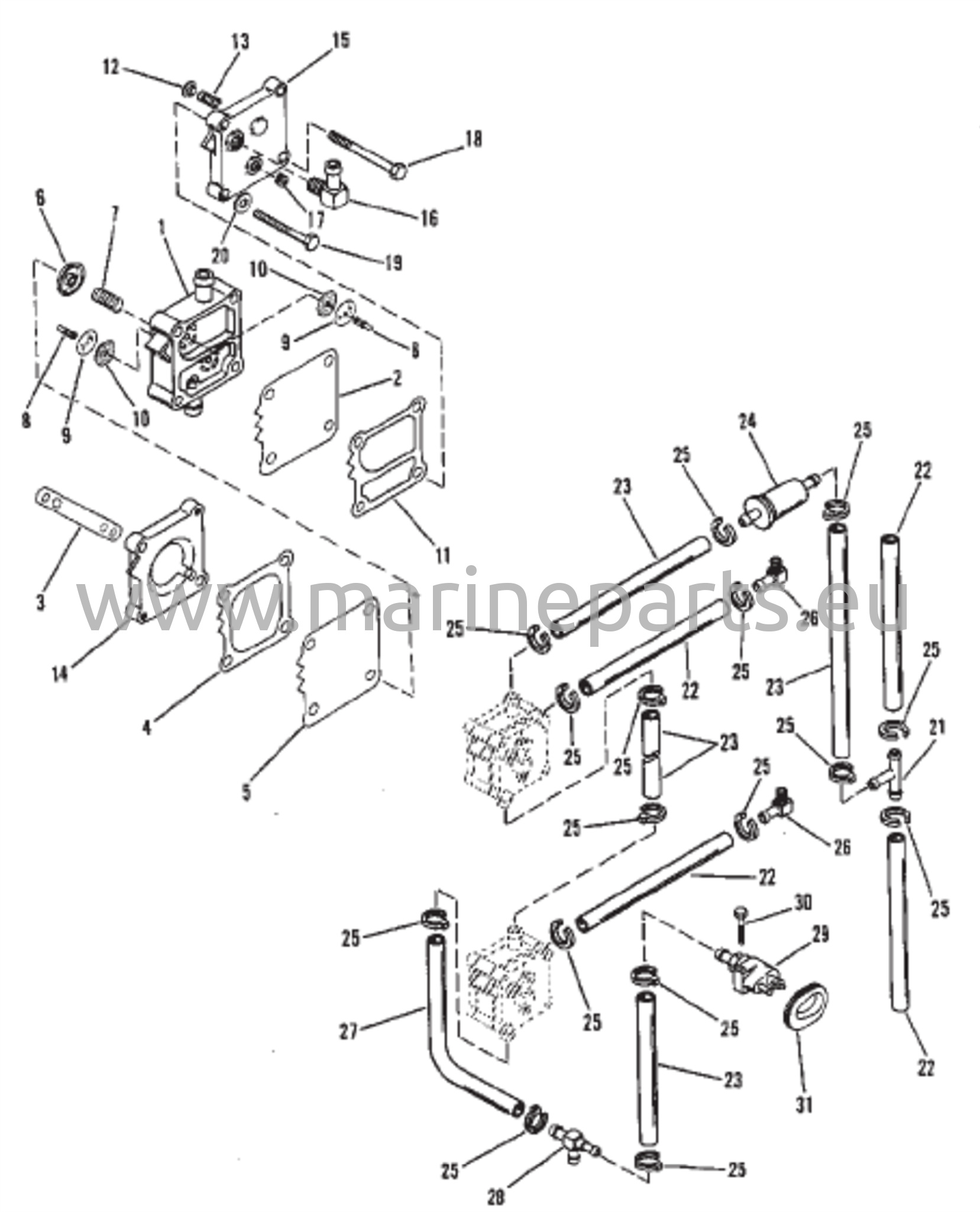 Polttoainepumppu (sarjanumero #D000749 ja sitä alemmat)