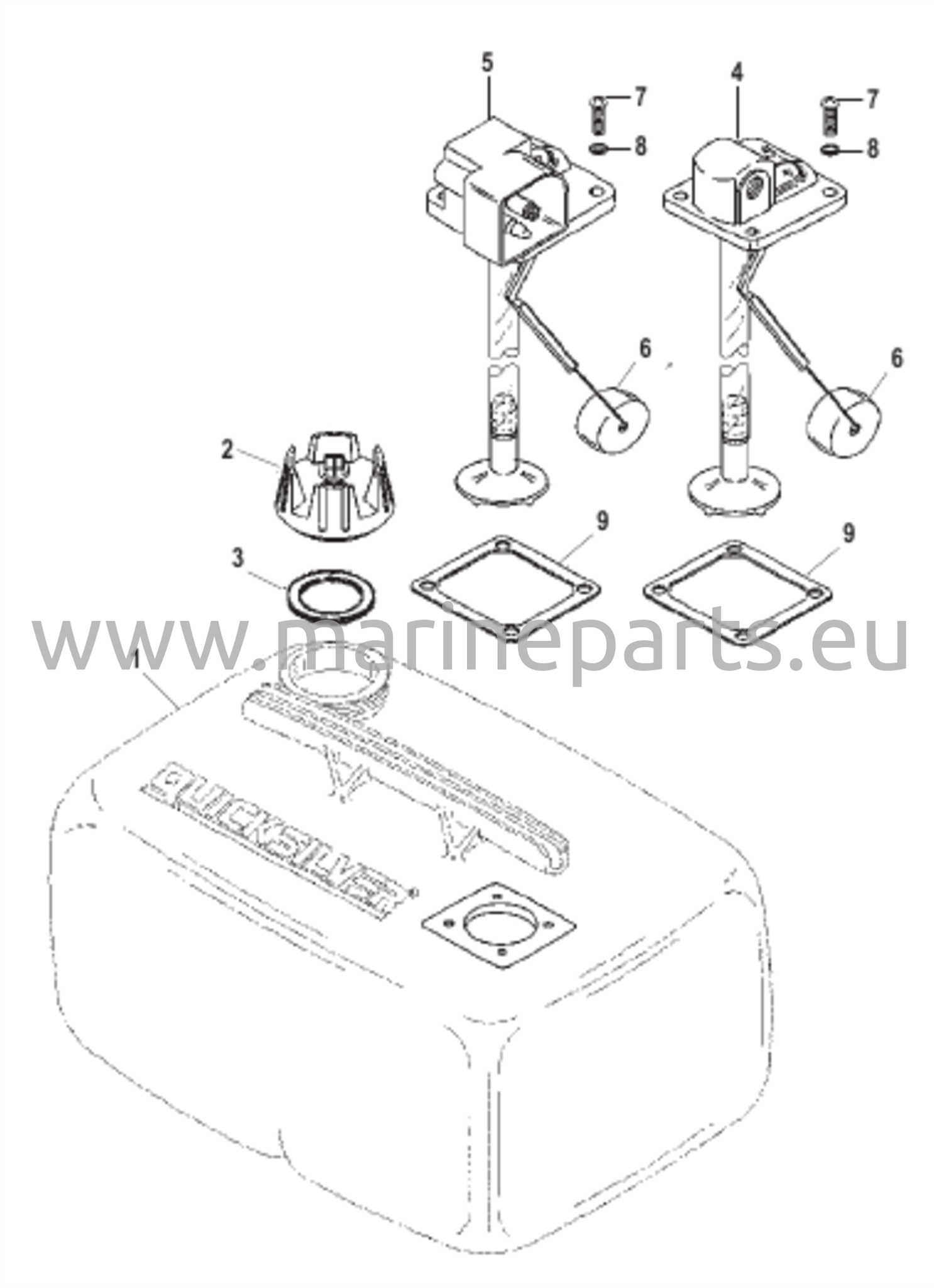 Polttoainesäiliön kokoonpano (6,6 gallonaa)