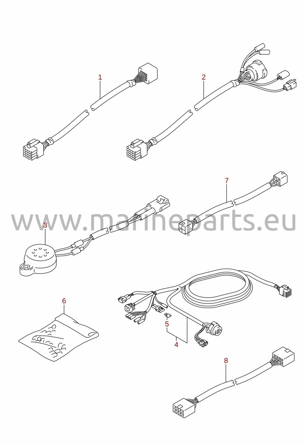 Kabelstam (DF40A, DF40AST, DF50A, DF50AVT, DF60A, DF60AVT) (tillval)