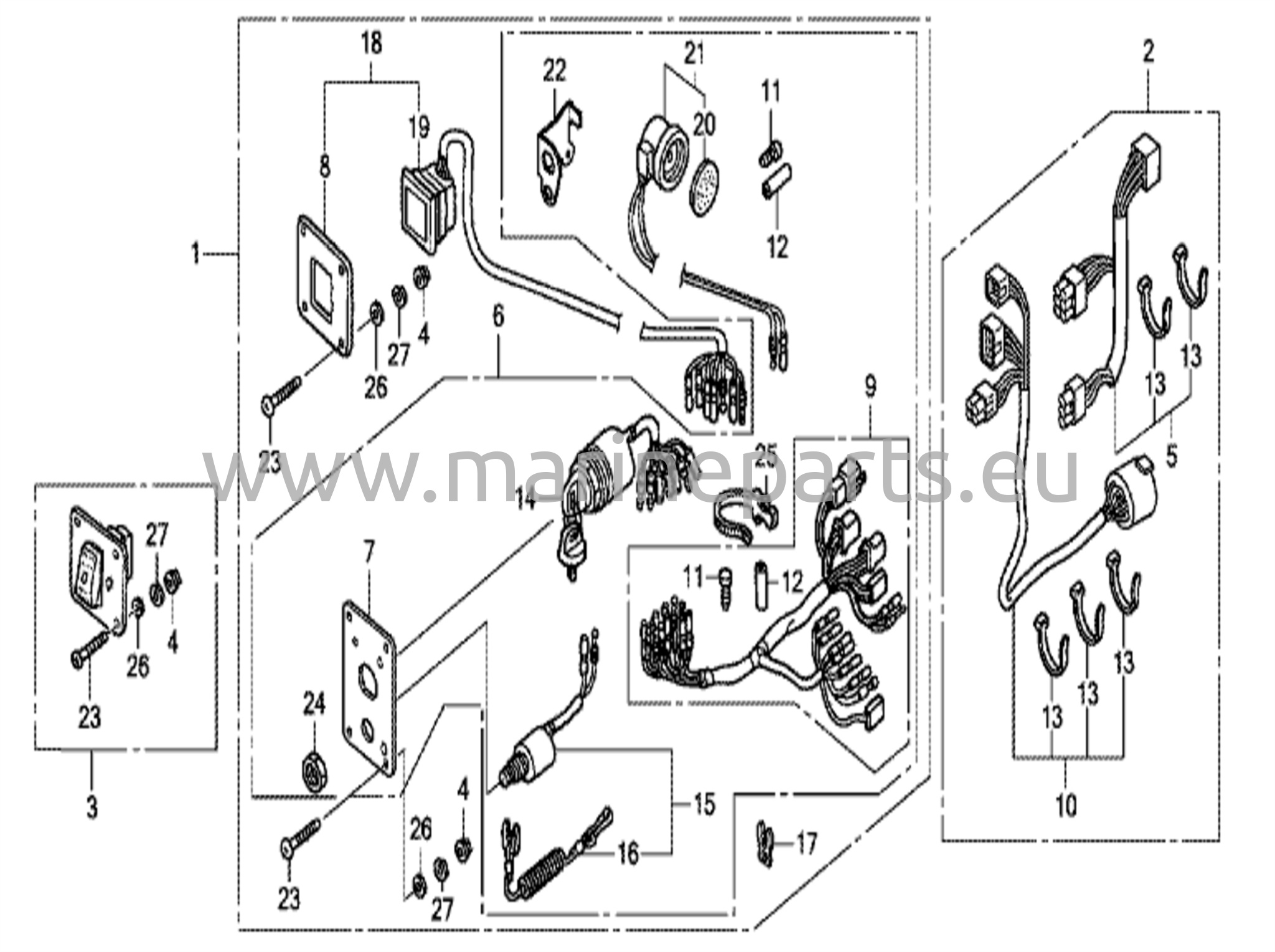 Strömbrytarpanelset (1)