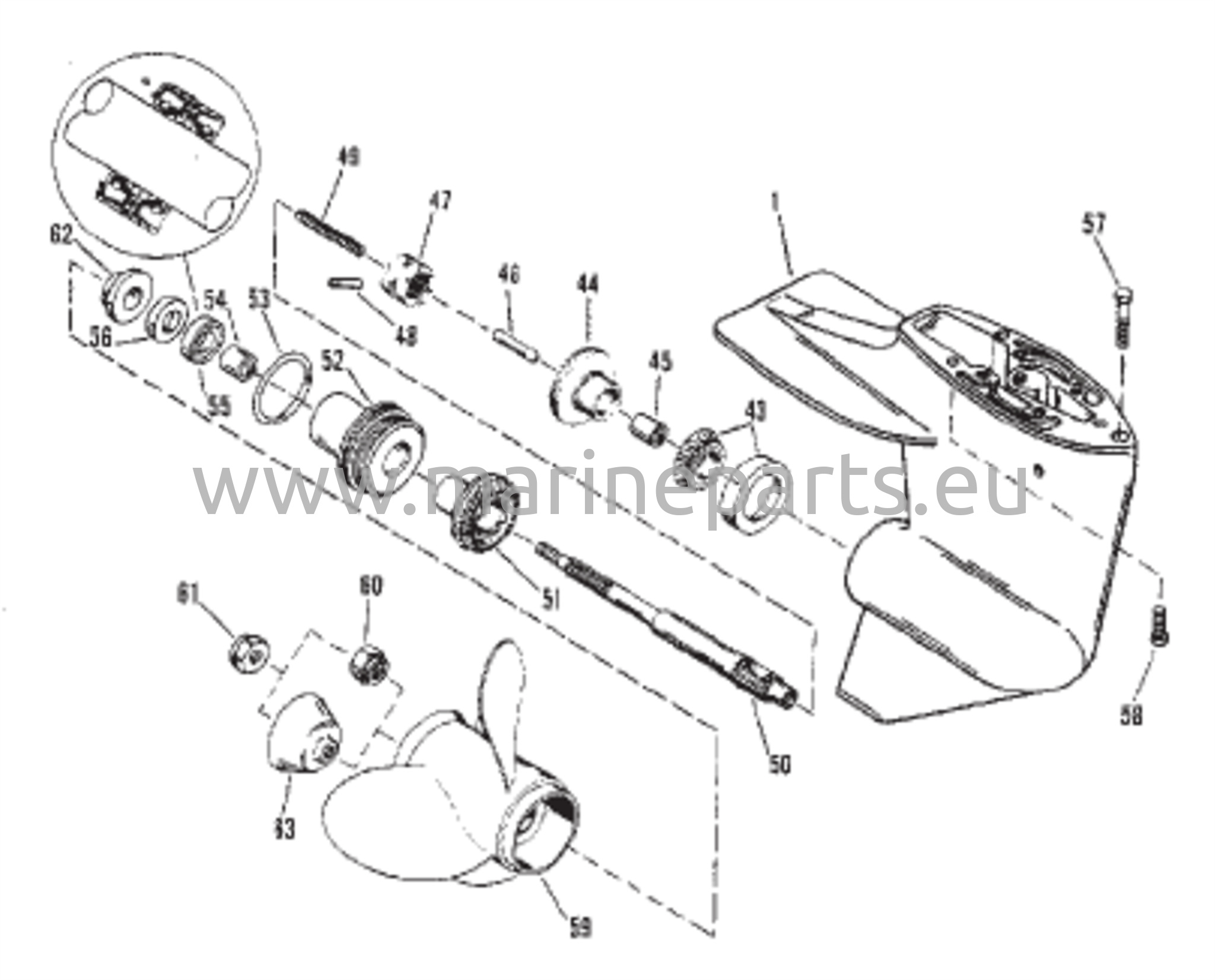 Gear Housing (Propshaft – Design II – Refer to Driveshaft Drawing) 