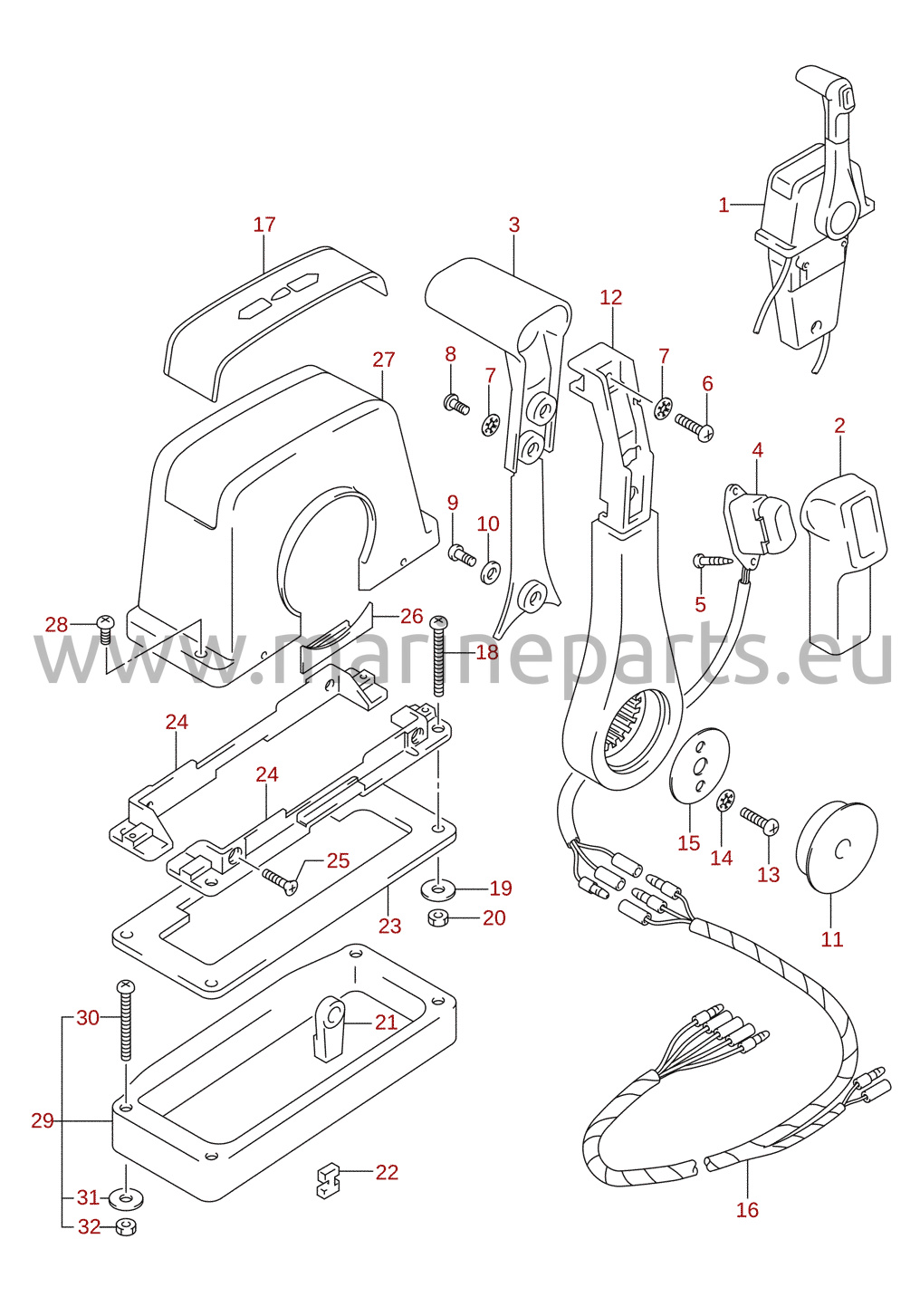 Remote control assembly single (1) (DF140) (optional)