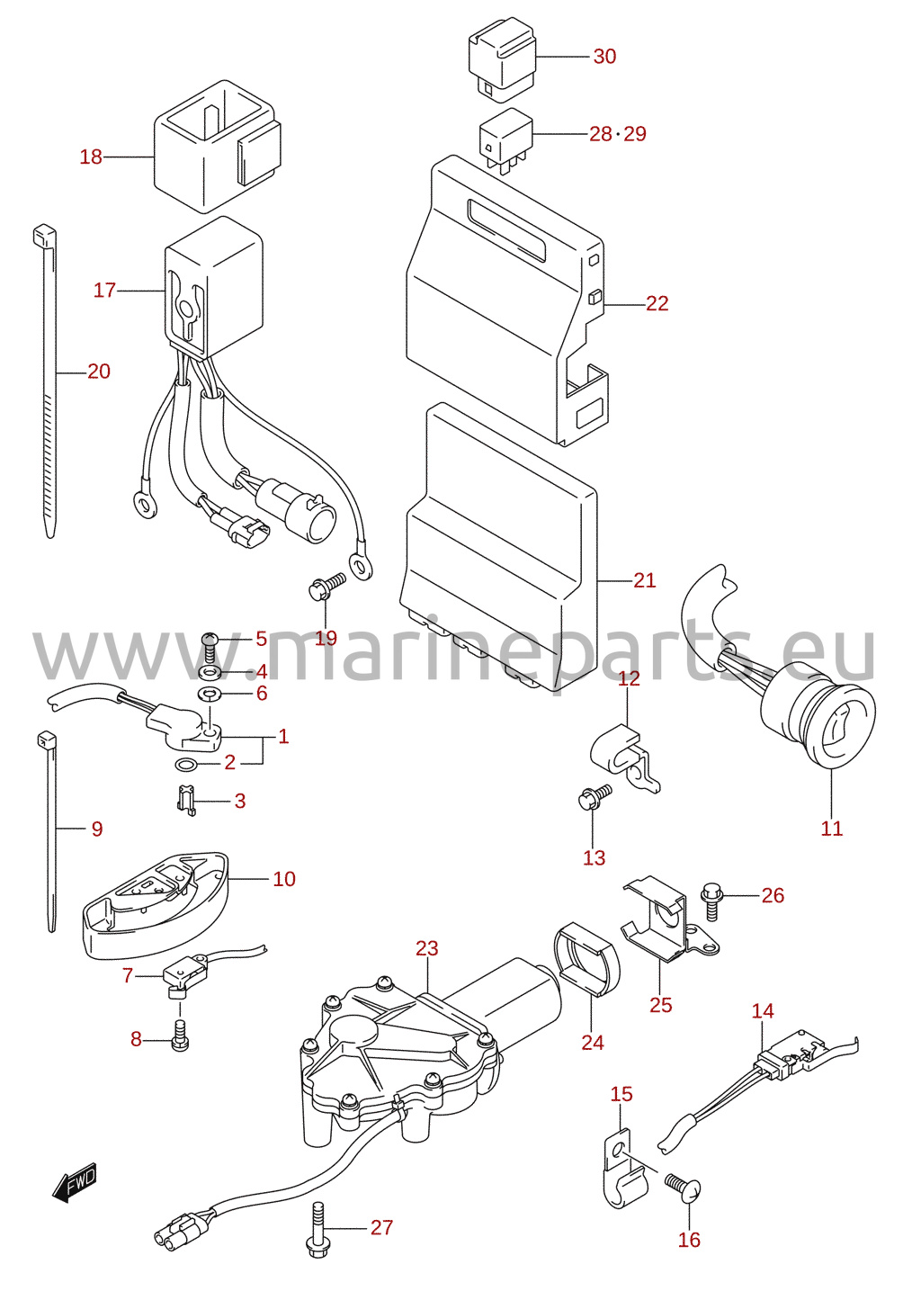 PTT-brytare / motorstyrenhet (DF250A)