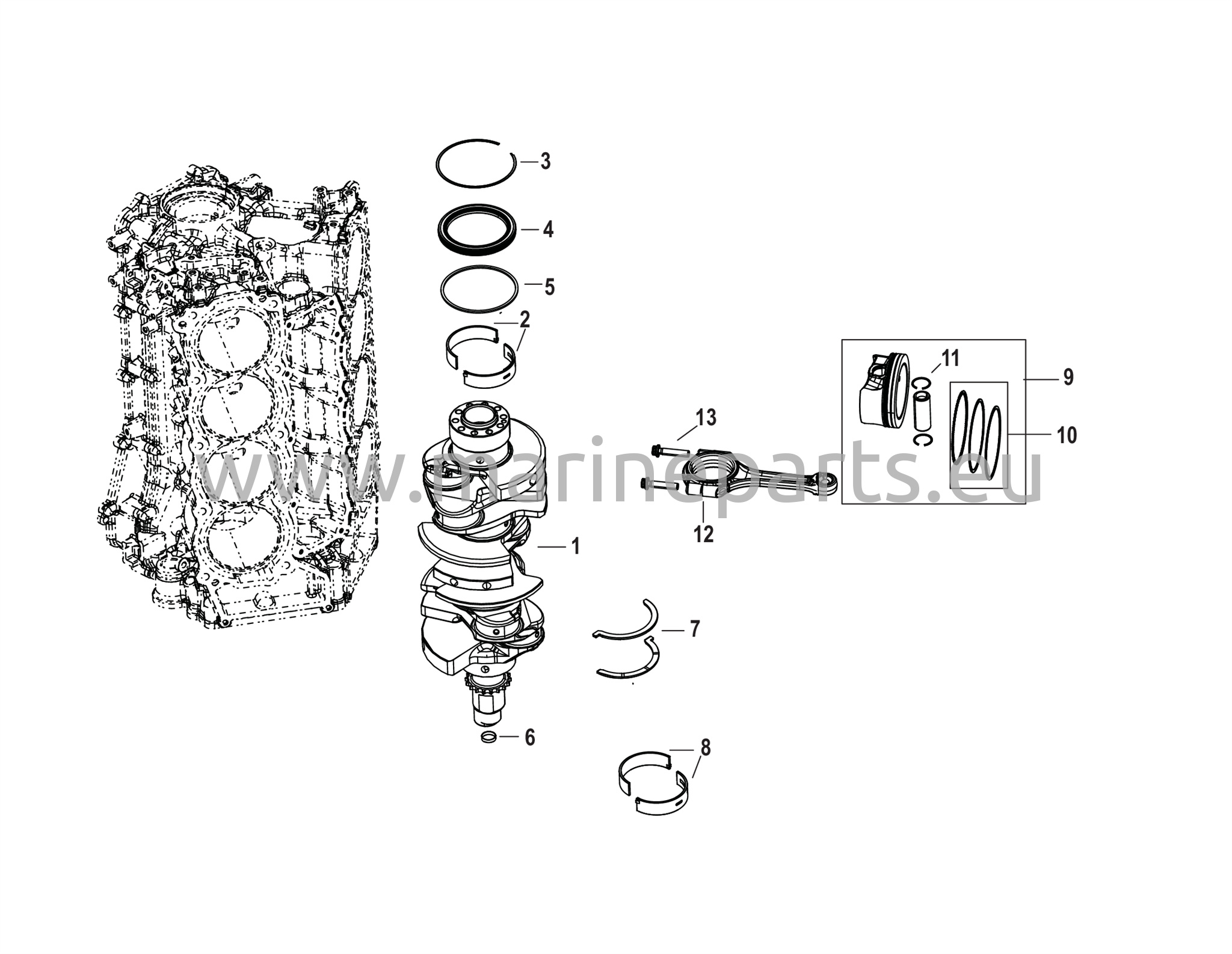 Kampiakseli, männät ja yhdystangot