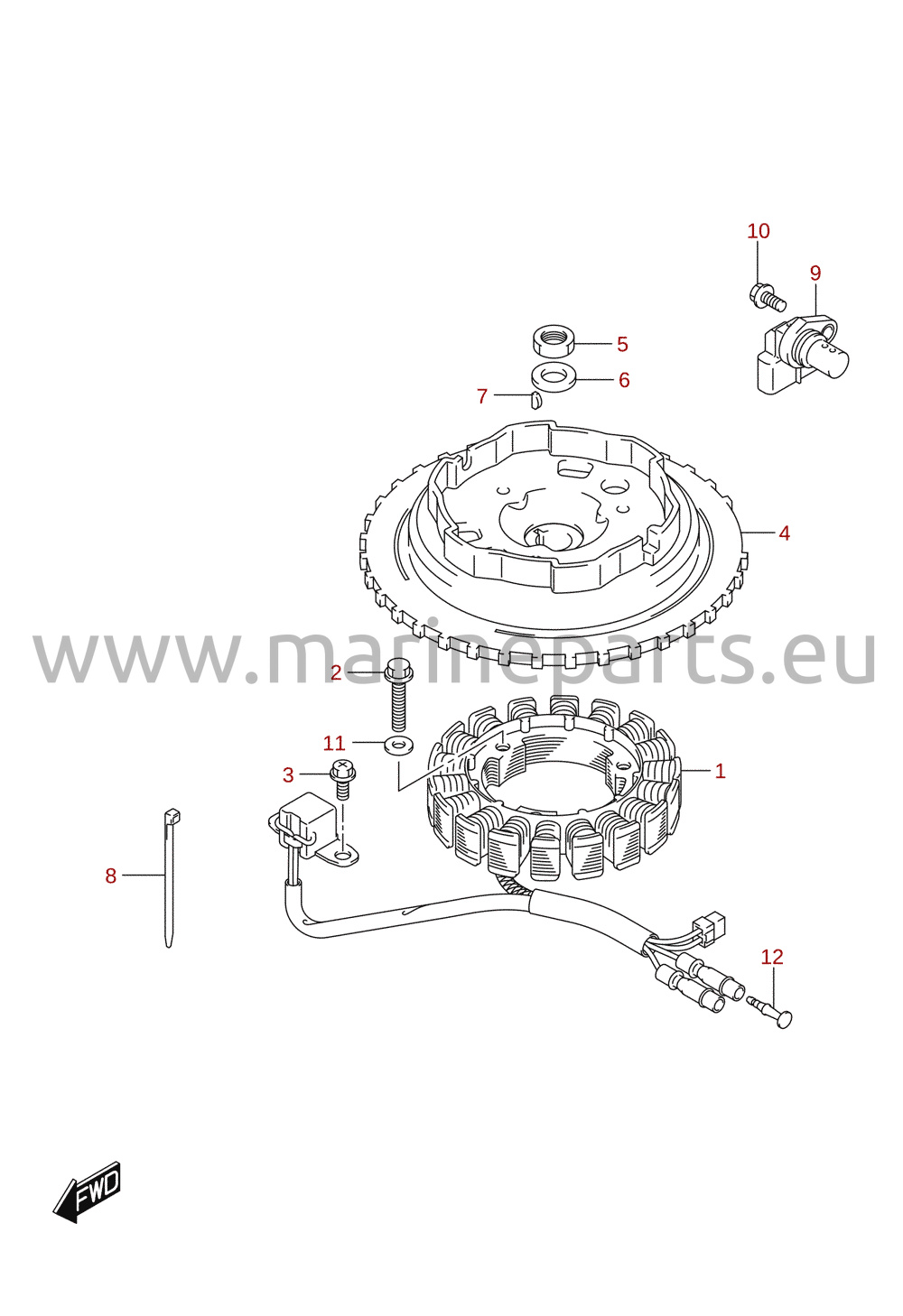 Magnet / generator (M-starter) (DF20A) 1/2