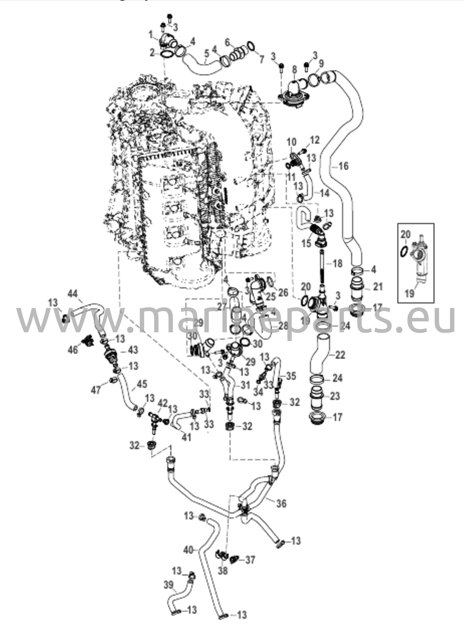 Jäähdytysjärjestelmä 250R - 1E080500 asti 1E080601