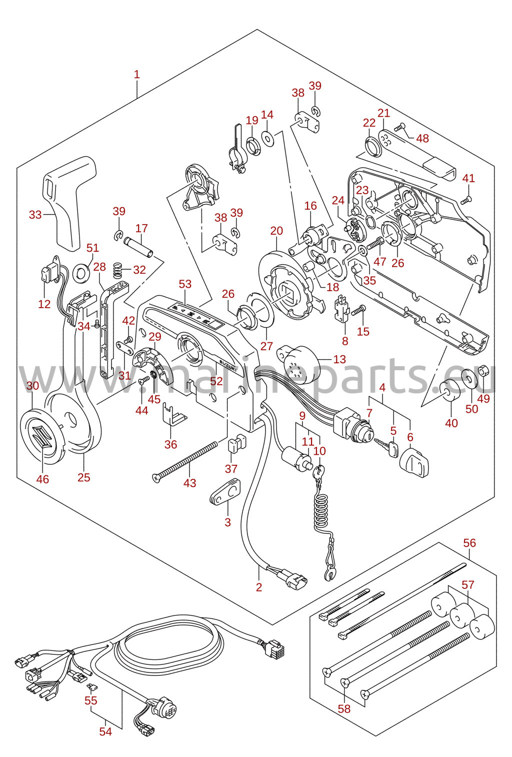 Remote control (2) (DF100AT, DF115AT, DF115AZ, DF140) (optional)