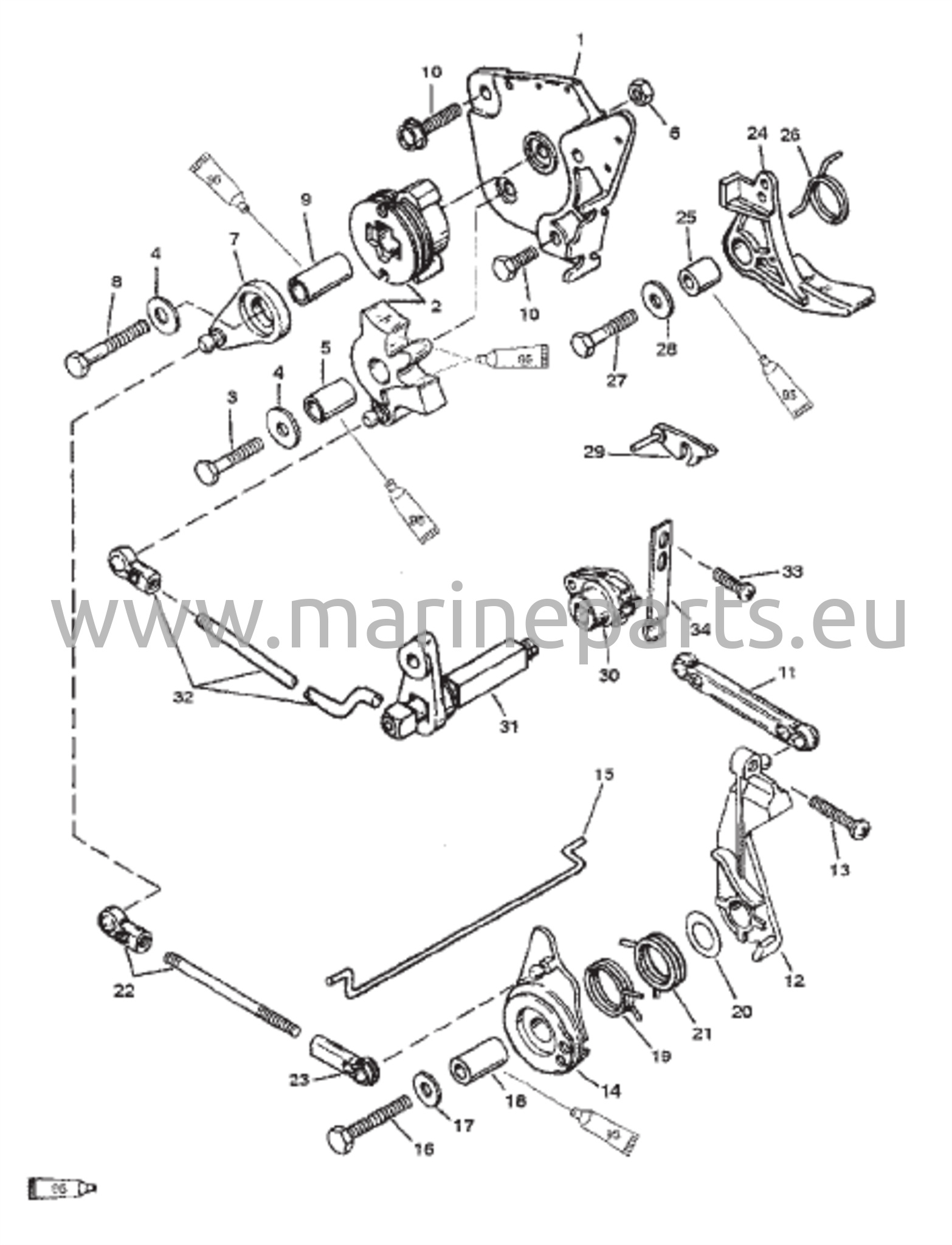 Kaasu- ja vaihdevivuston kokoonpano (peräsinkahvamallit)