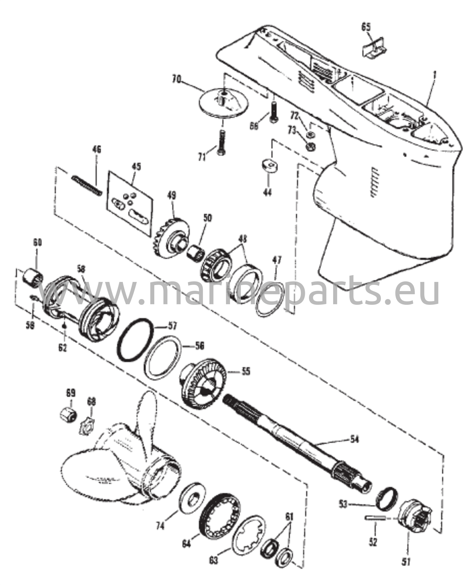 Vaihteiston kotelo voimansiirtoakselille 1,78:1 vaihde­suhde 4,25 tuuman halkaisija