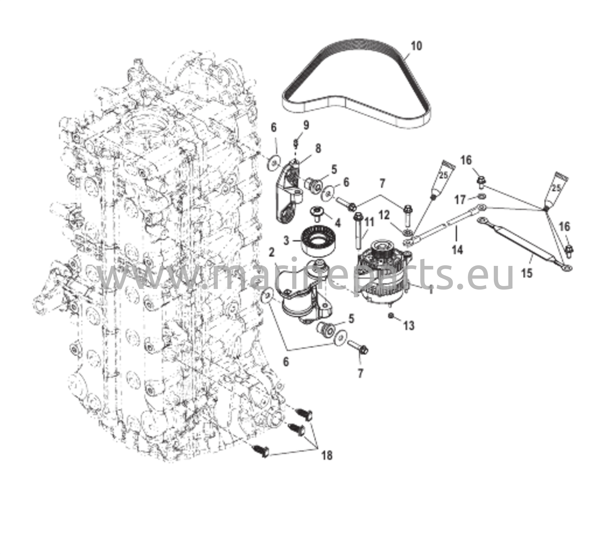 Montering av generator/bältespännare