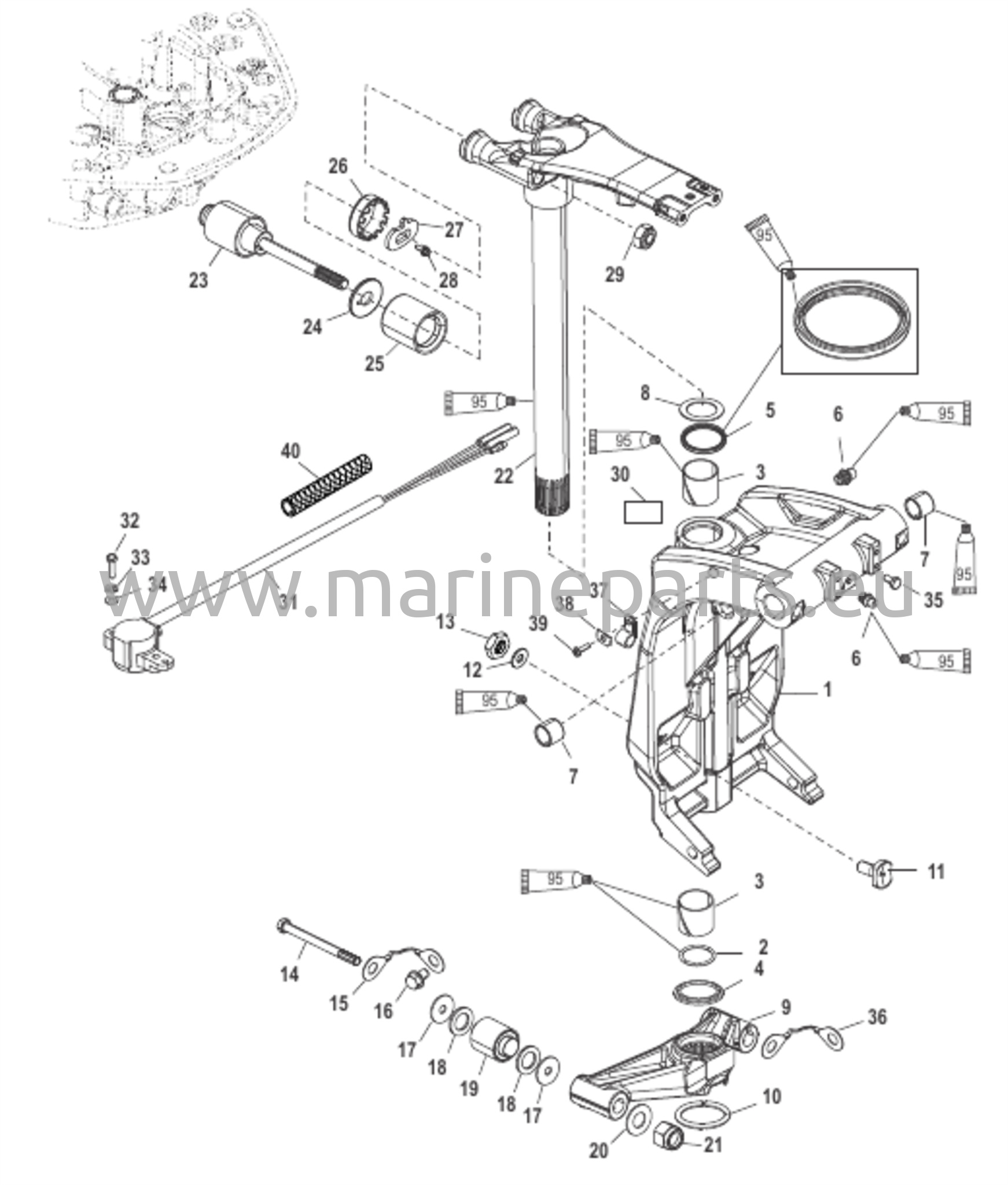 Kääntötuki ja ohjausvarsi