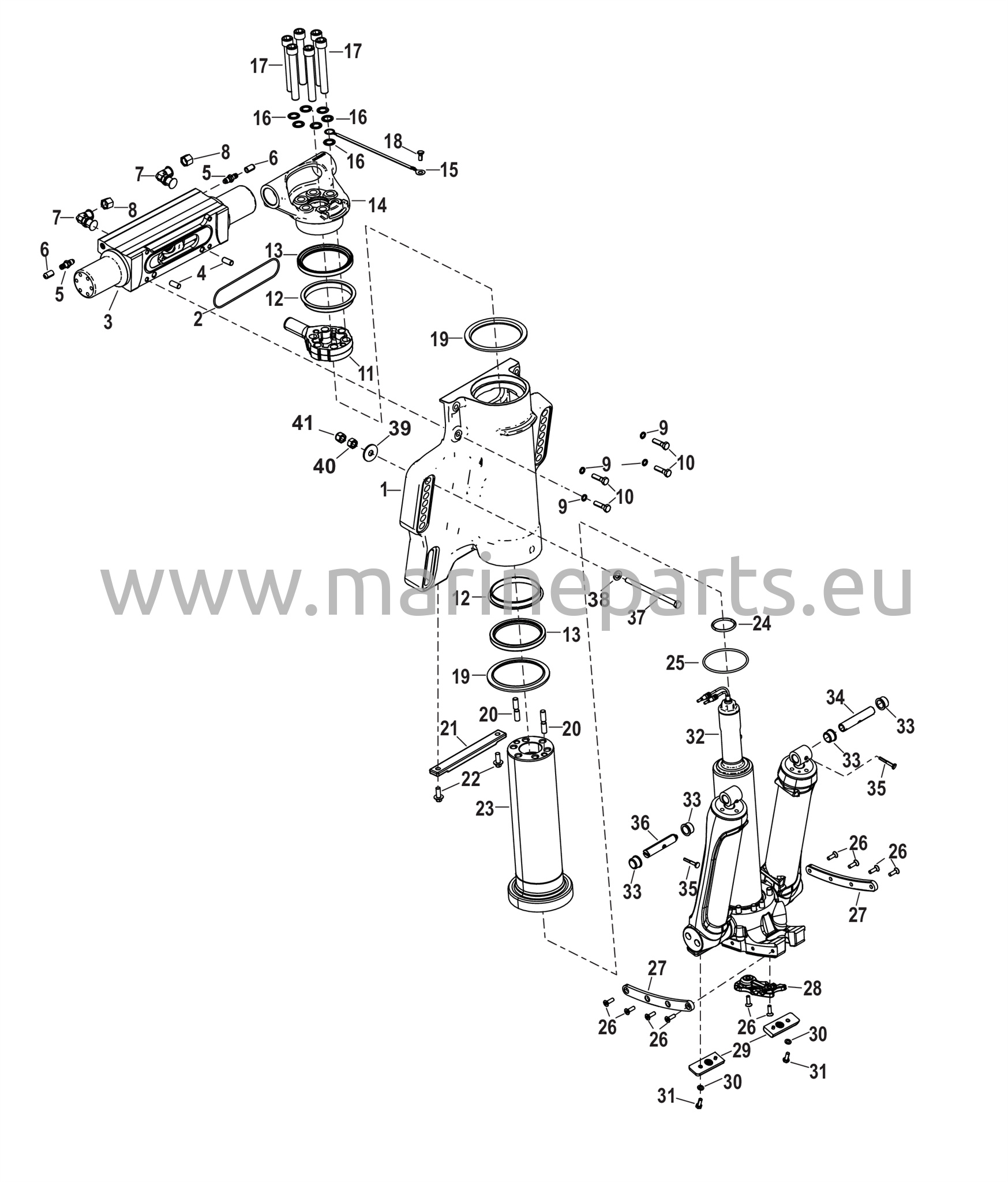 Power Trim/Peräpeiliyksikkö Vakio Pyörintäsuunta