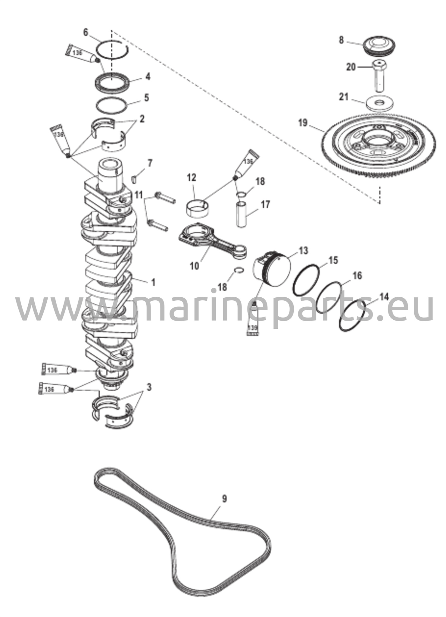 Kampiakseli, männät ja kiertokanget