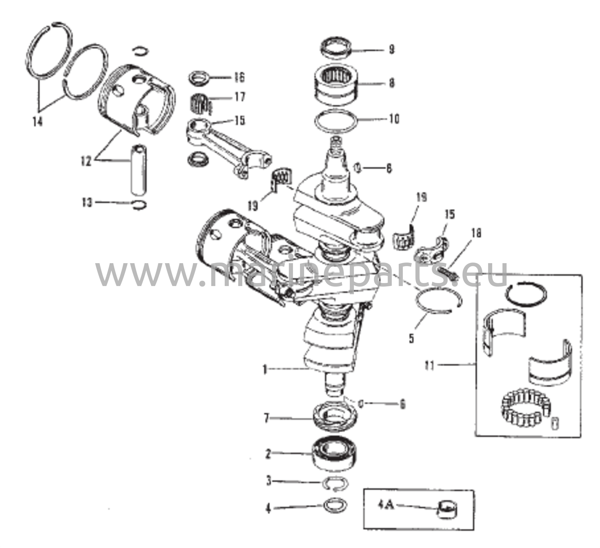 Kampiakseli, männät ja kiertokanget (#638-8532-1)