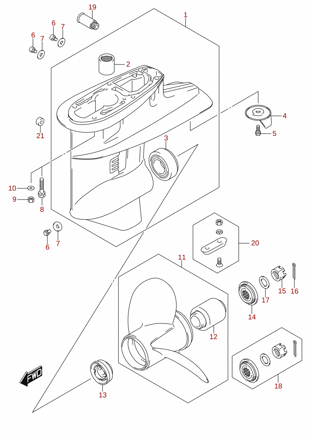 Gear case (DF60AQH, DF60ATH)
