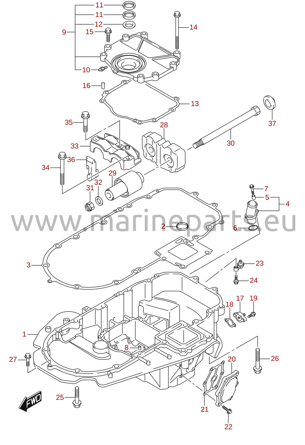 Support moteur (DF150T, DF150Z, DF175T, DF175Z)