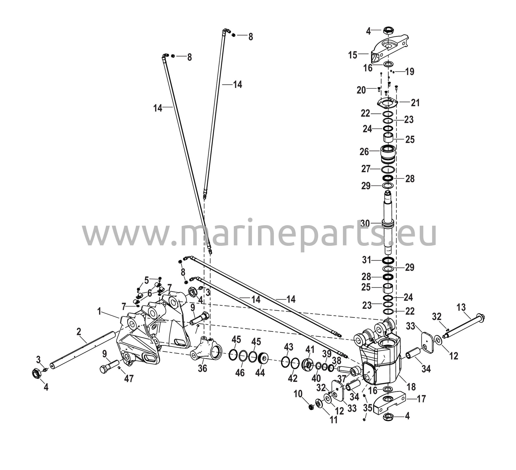 Sväng- och tvärstagsfäste