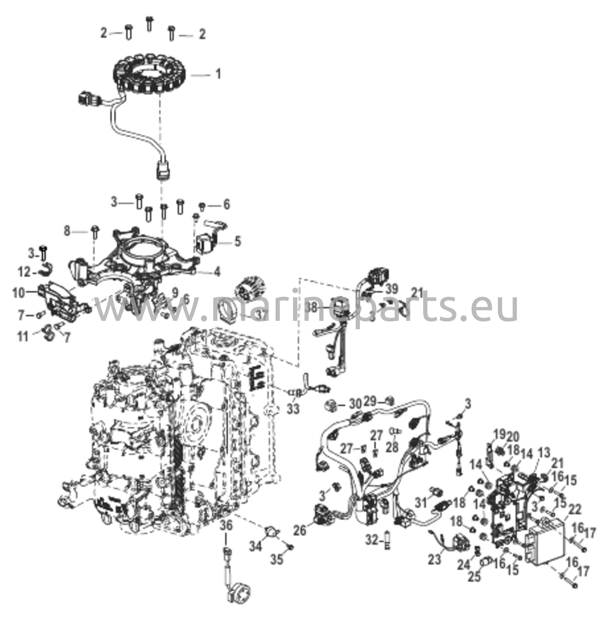 Sähköinen laturi, ECU, johdinsarja