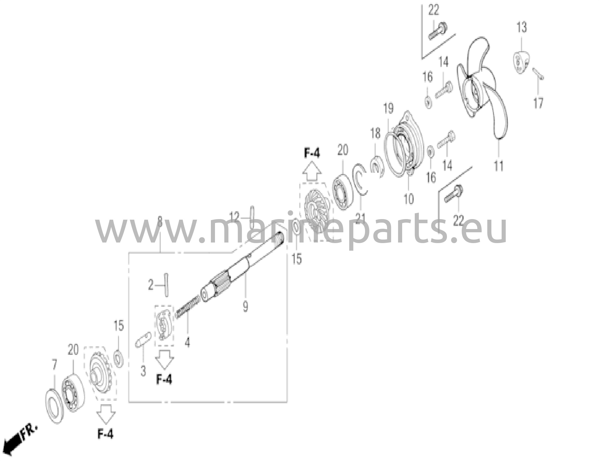 Propeller och propelleraxel