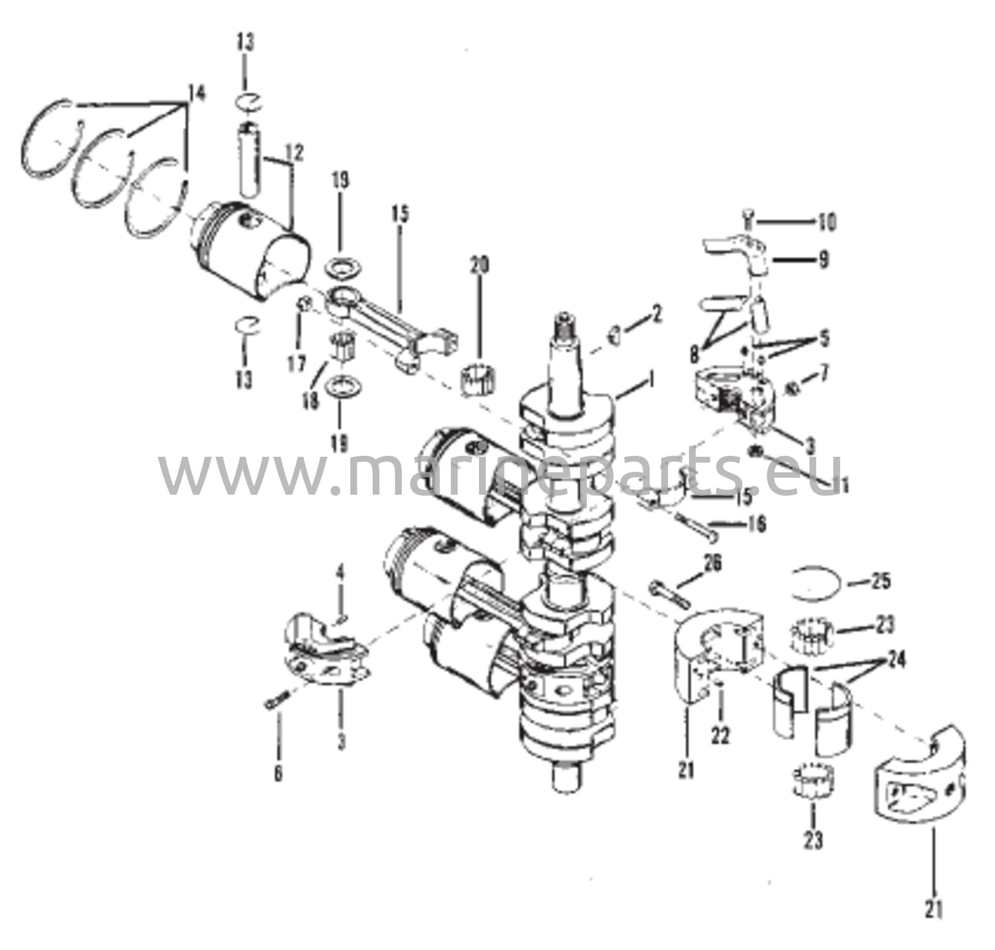 Kampiakseli, männät ja kiertokanget