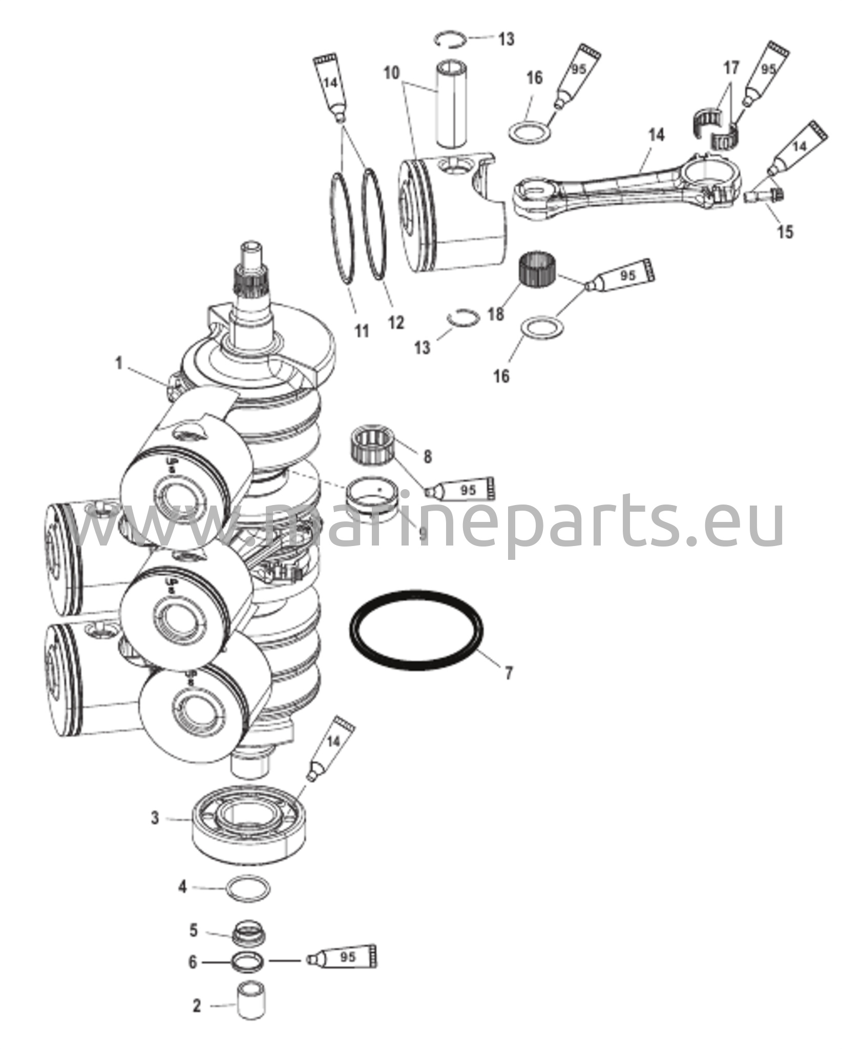 Crankshaft, Pistons and Connecting Rods 