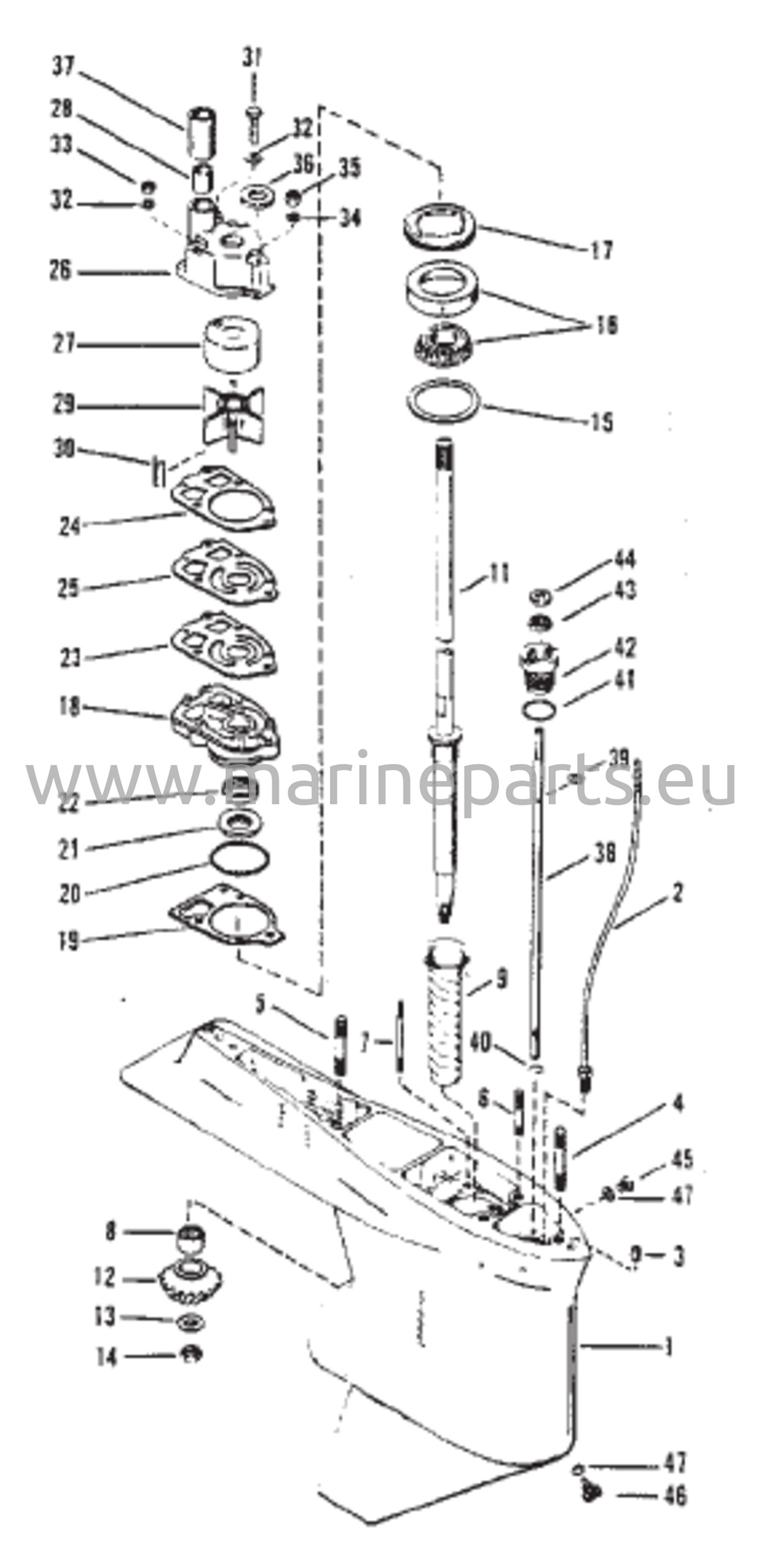 Vaihteiston kotelo (voimansiirto) 2:1-välitysuhde - 14 hampainen pinjontihammasratas