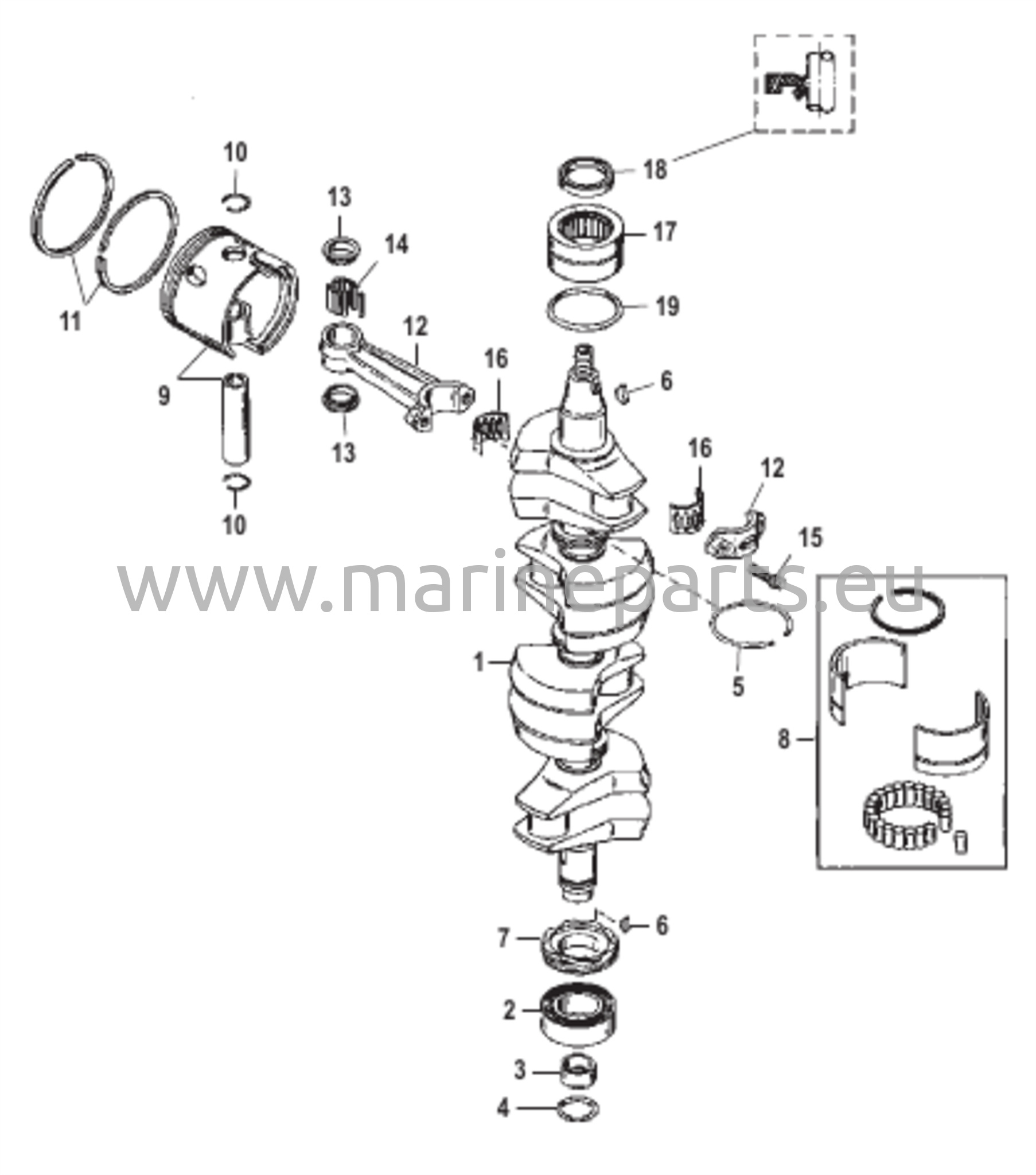 Kampiakseli, männät ja yhdysvarret