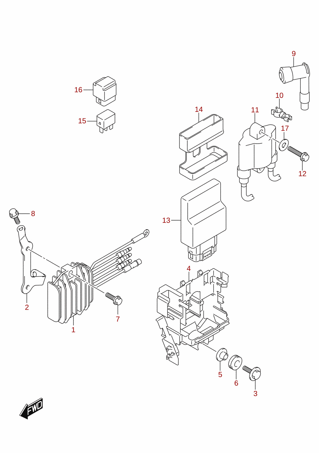Rectifier / ignition coil (DF20AR, DF20AT, DF20ATH)