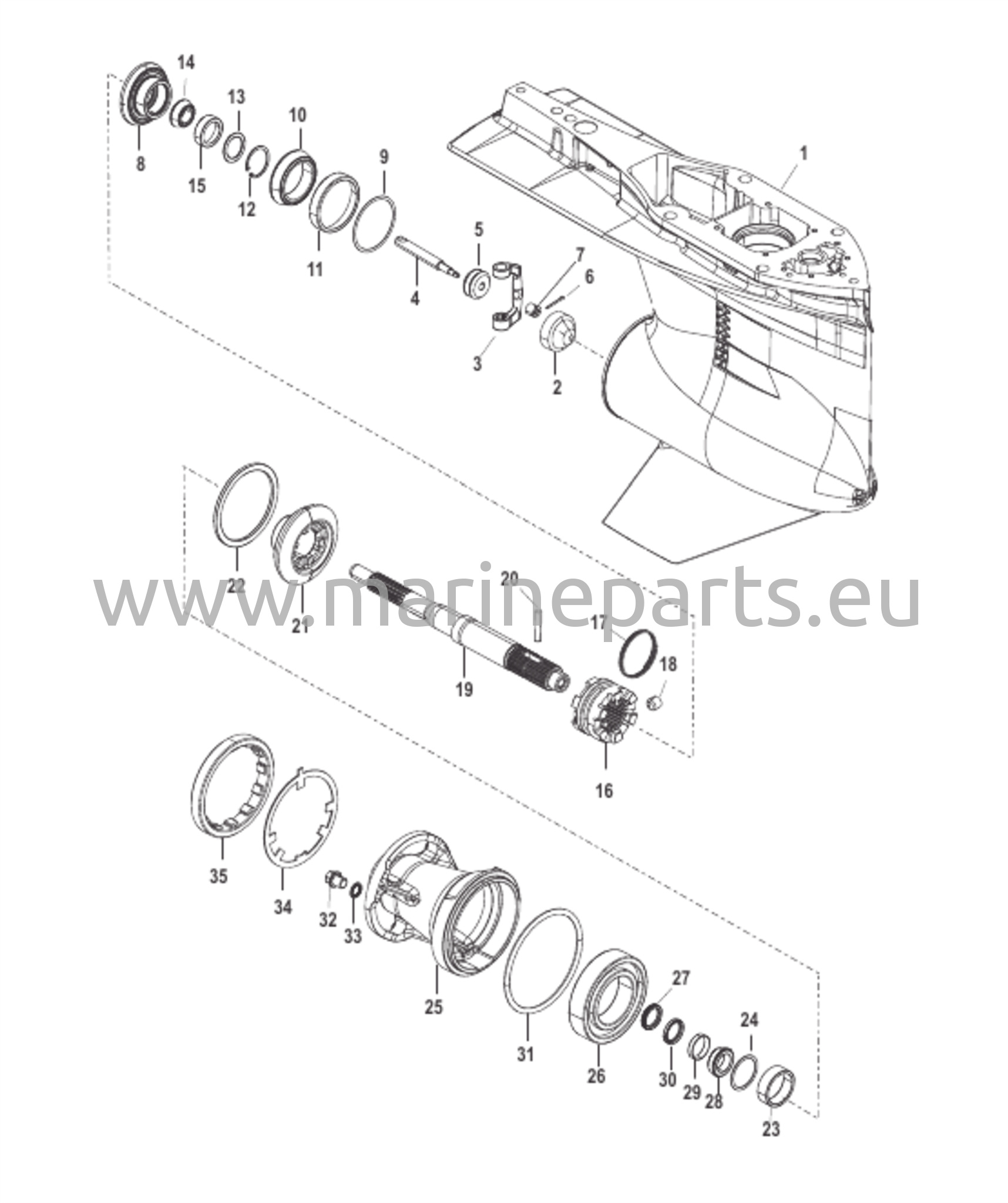 Växelhus drivaxel - Standard rotation, 4,80 Torpedo