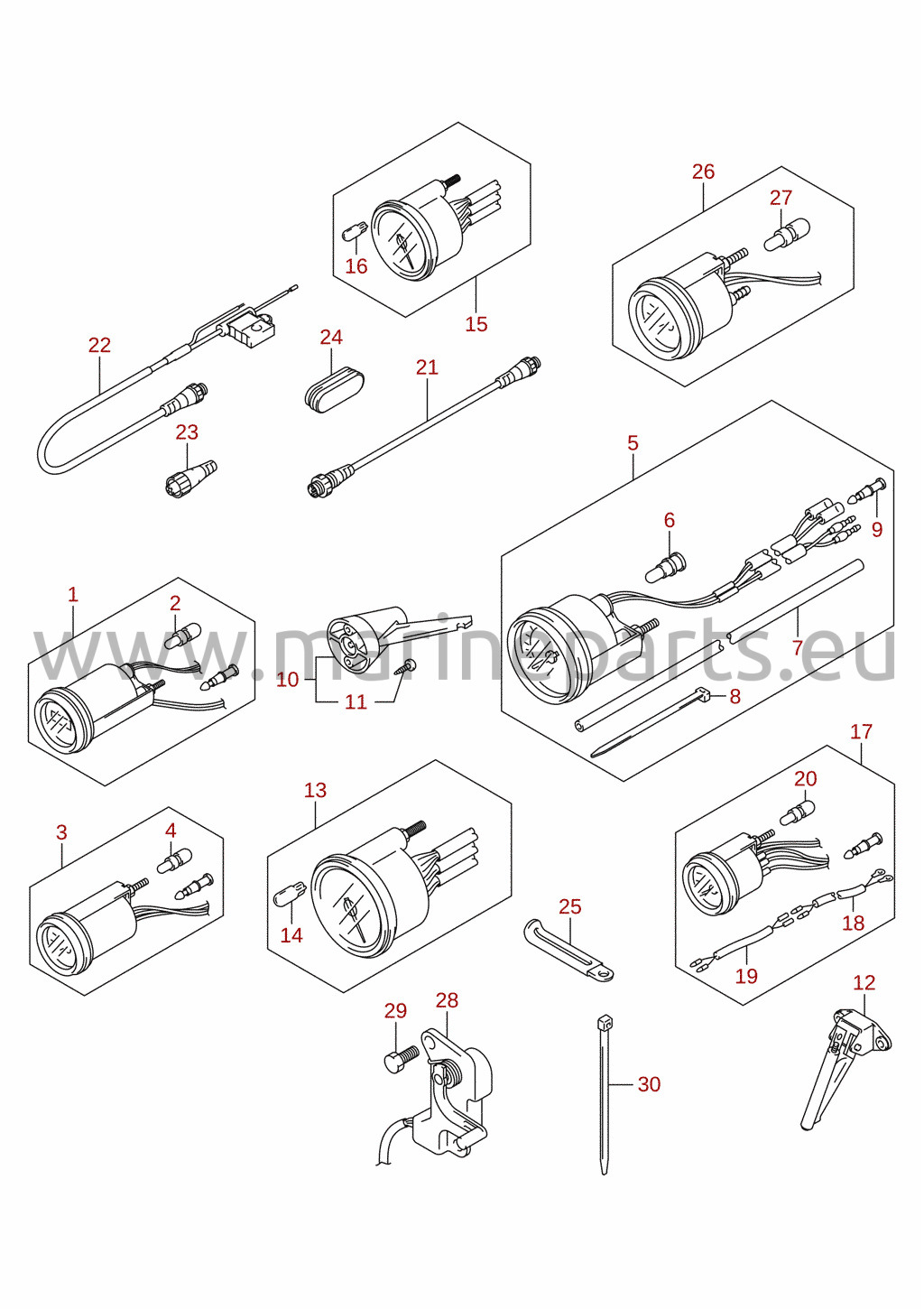 Instrument (2) (DF25AT, DF30AT) (tillval)