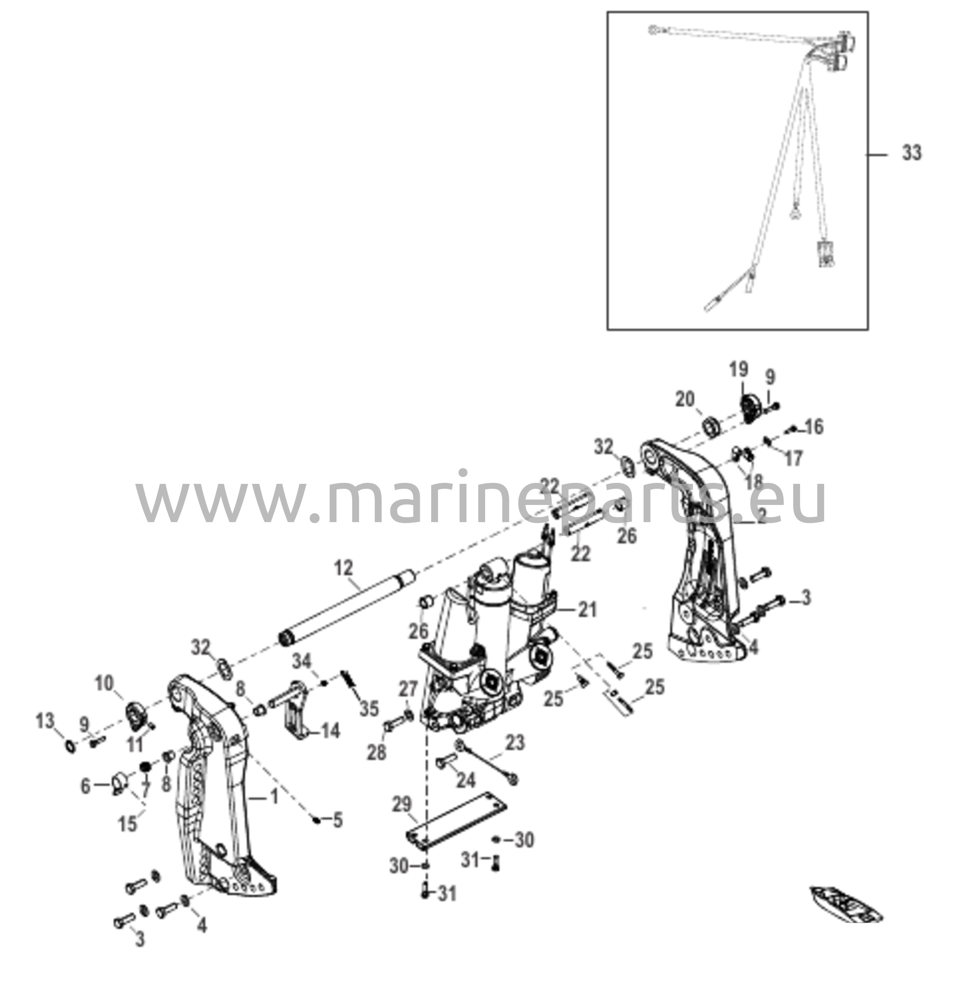 Voimansiirto-/Peräpeilin kokoonpano