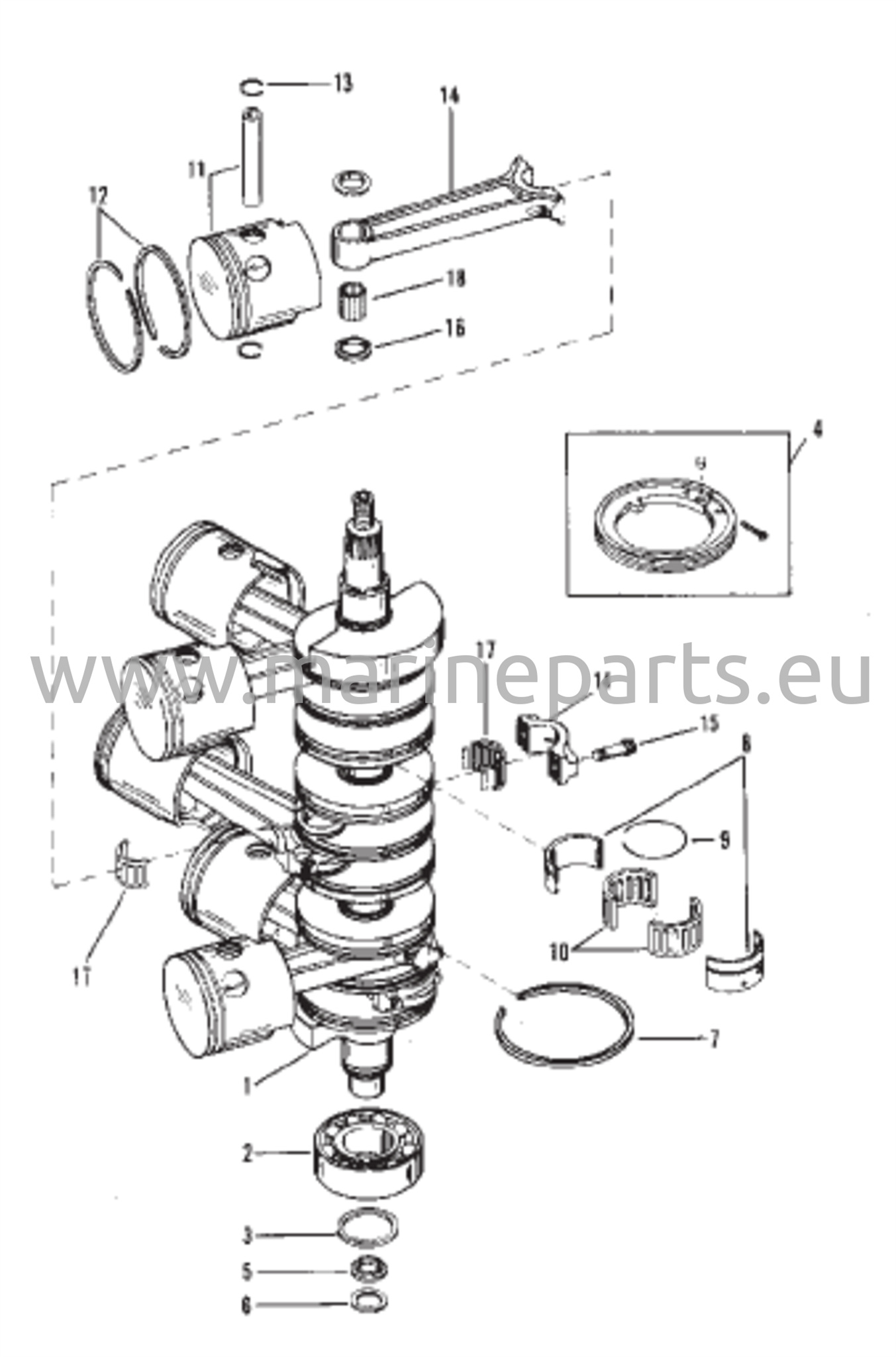 Crankshaft, Pistons and Connecting Rods 