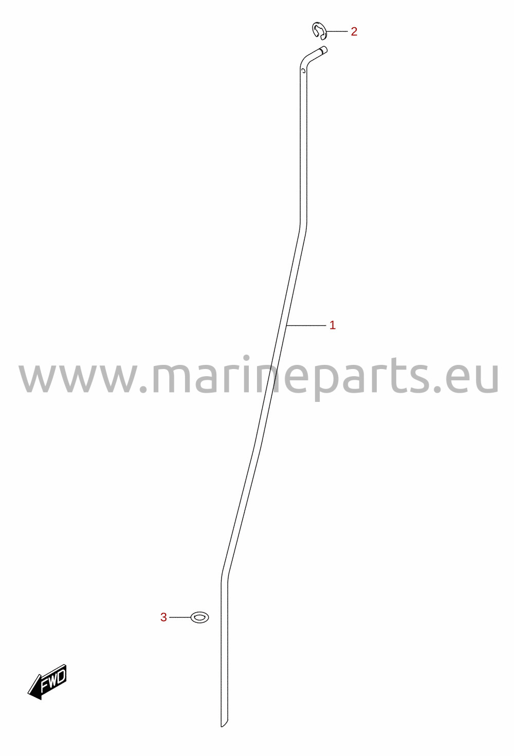 Shift rod (L-transom)
