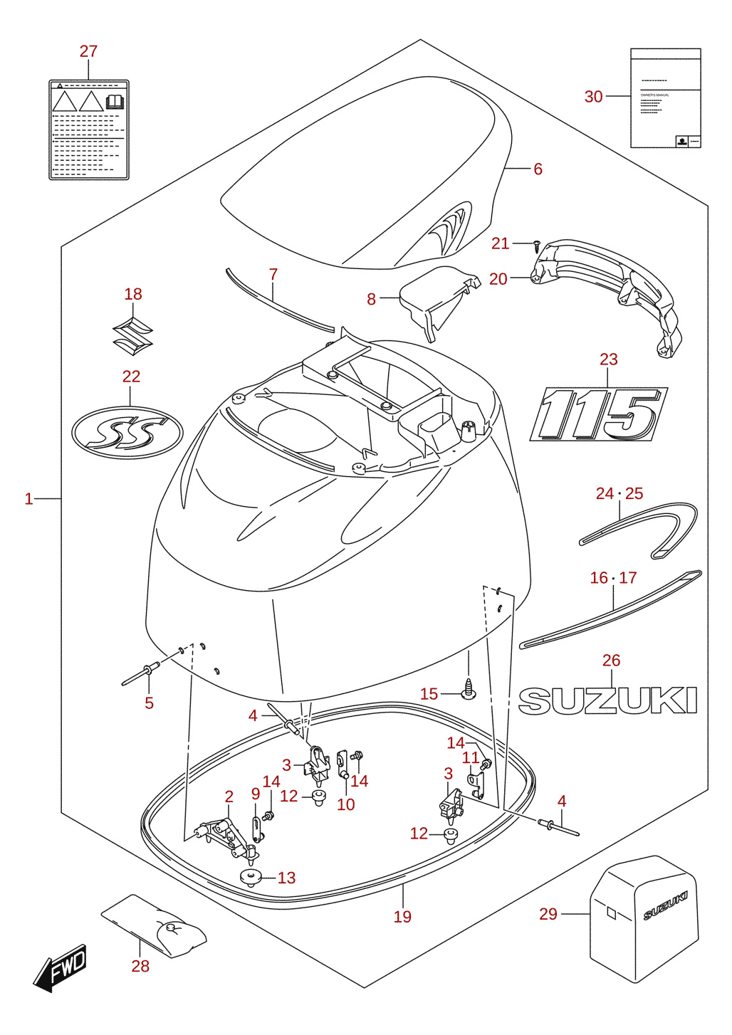 Engine cover (DF115AST)