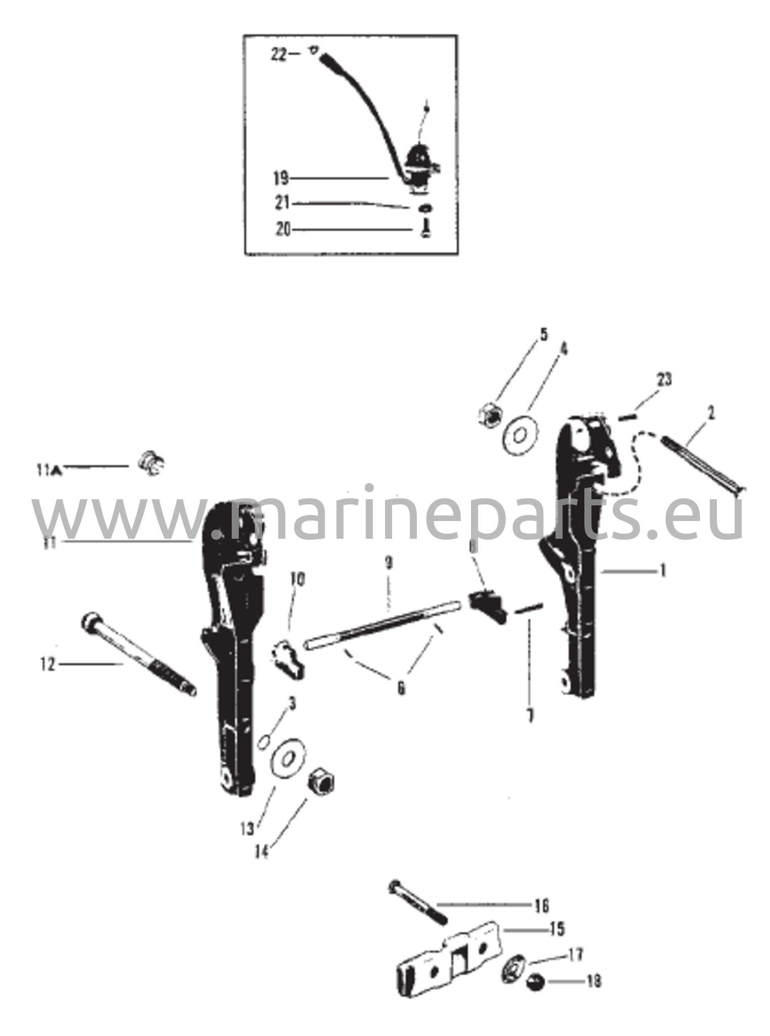 Tagalaagri kinnitusdetailid (S/N-Merc-5488751/Mariner-5316380 ja alla selle)