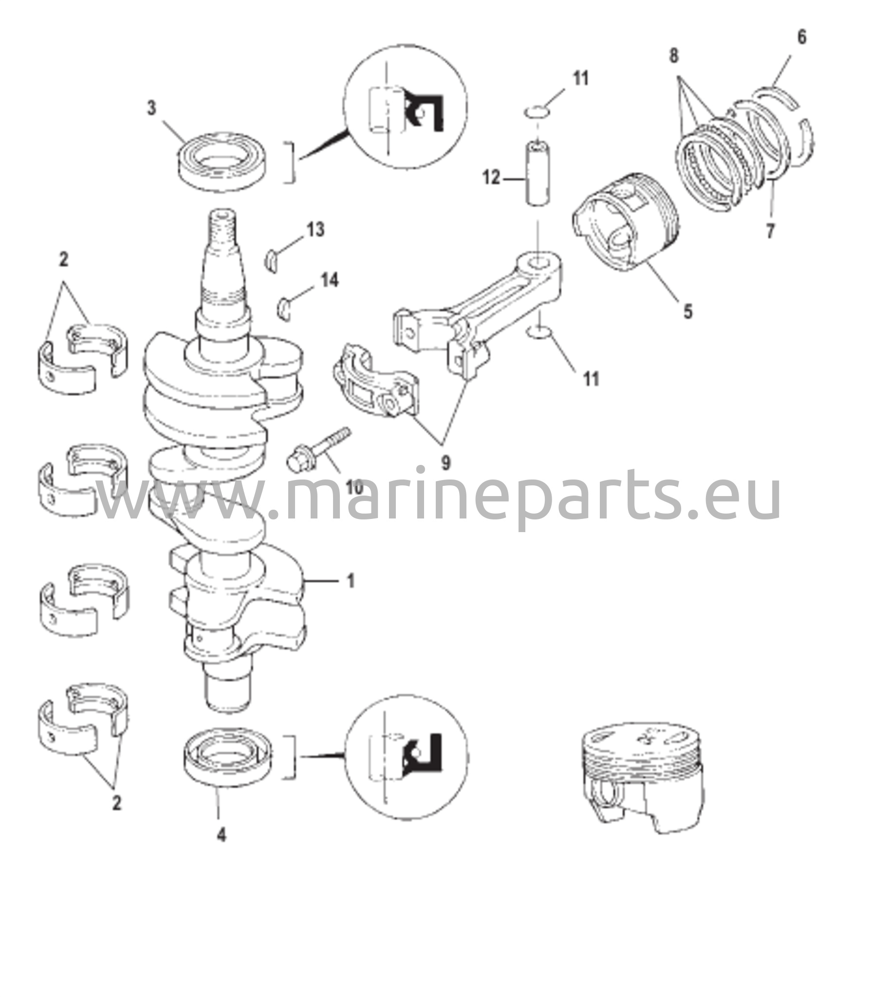 Crankshaft, Pistons and Connecting Rods 