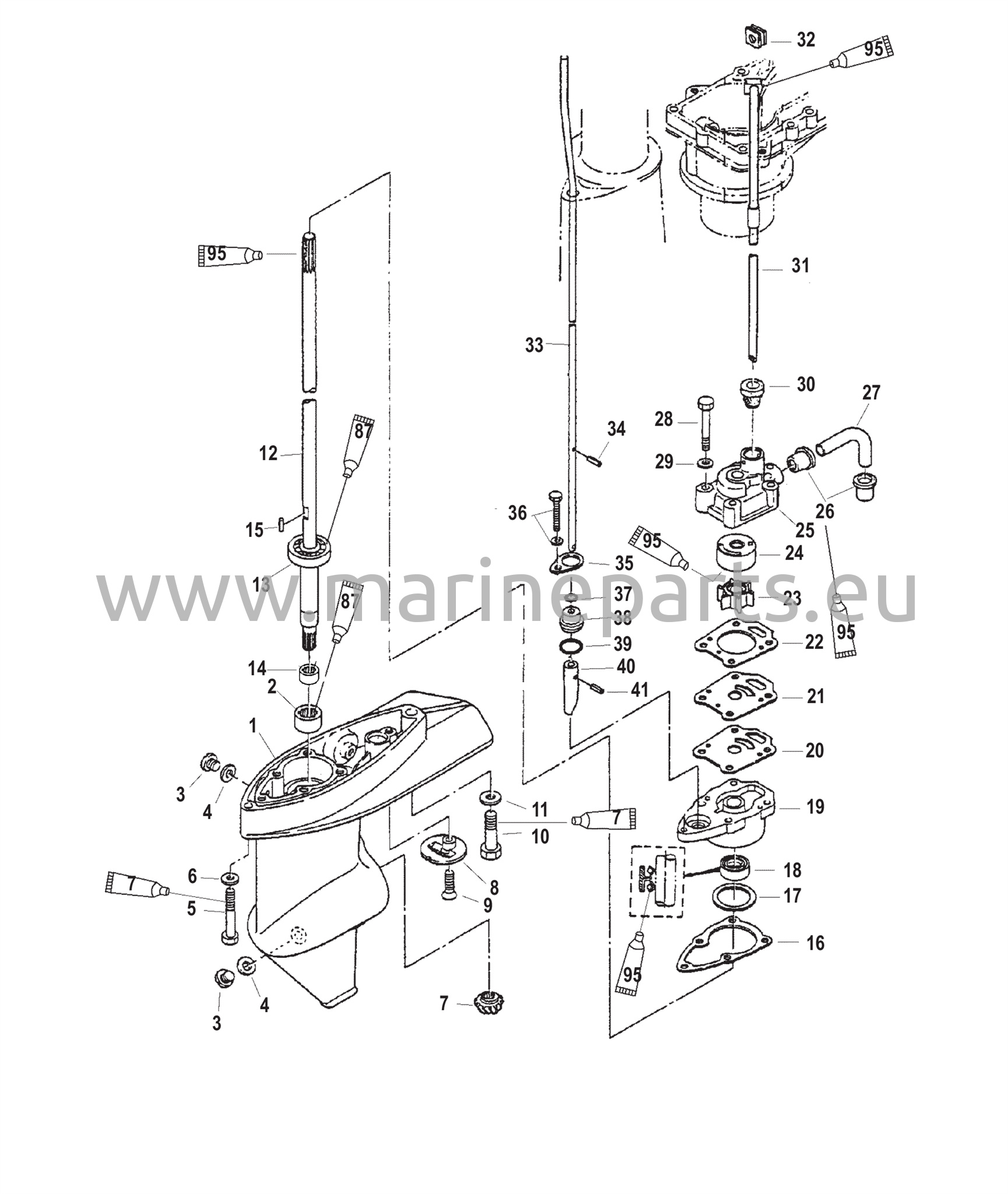 Vaihteiston kotelo voimansiirtoakseli