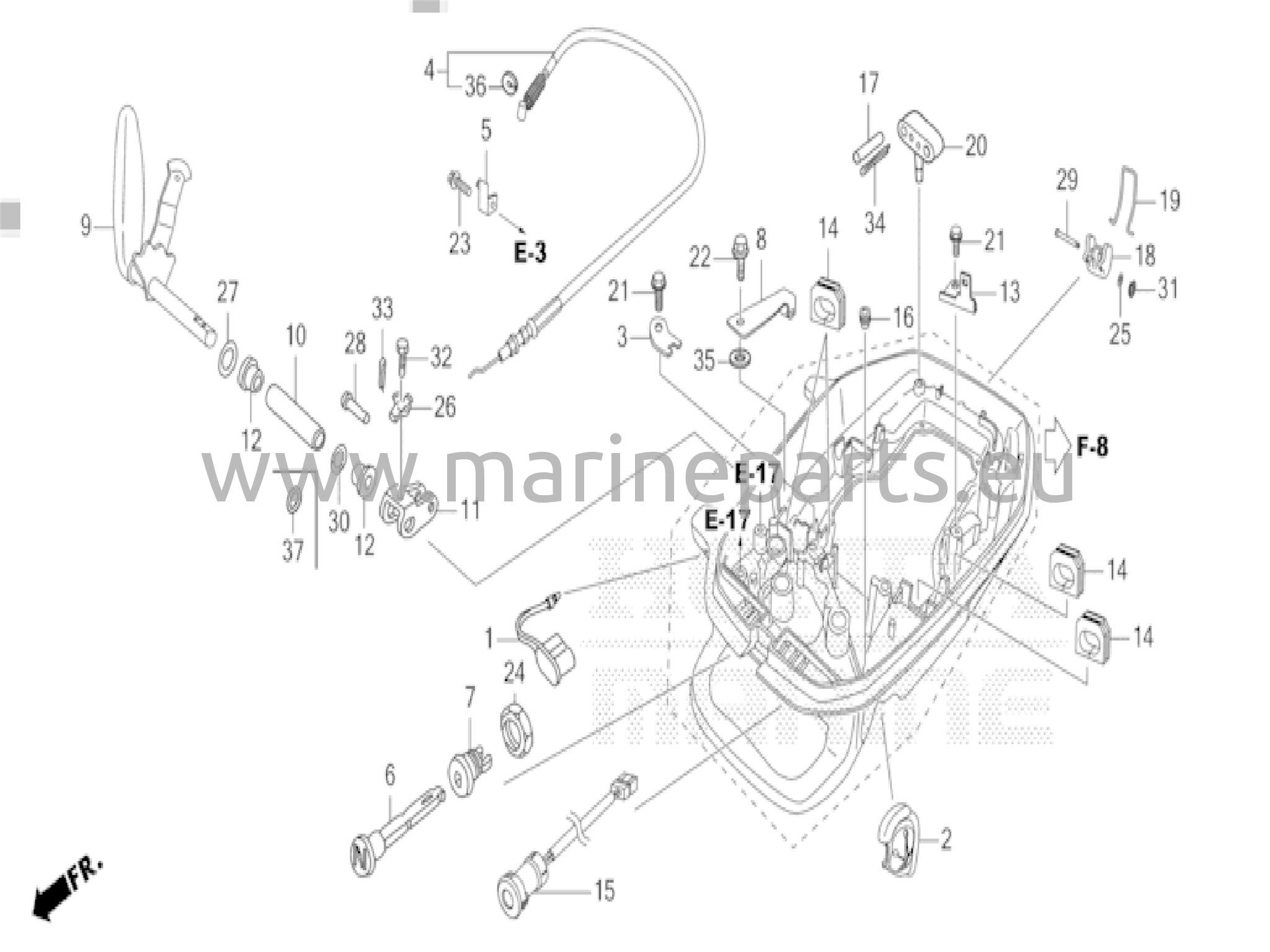 Shift shaft mechanism and mid section housing