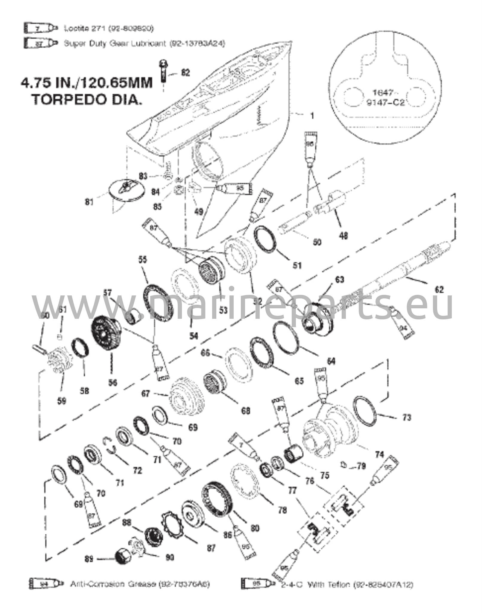 Vaihteiston kotelo (Voimansiirtoakseli-vastakappale S/N-0G438000 ja siitä eteenpäin)