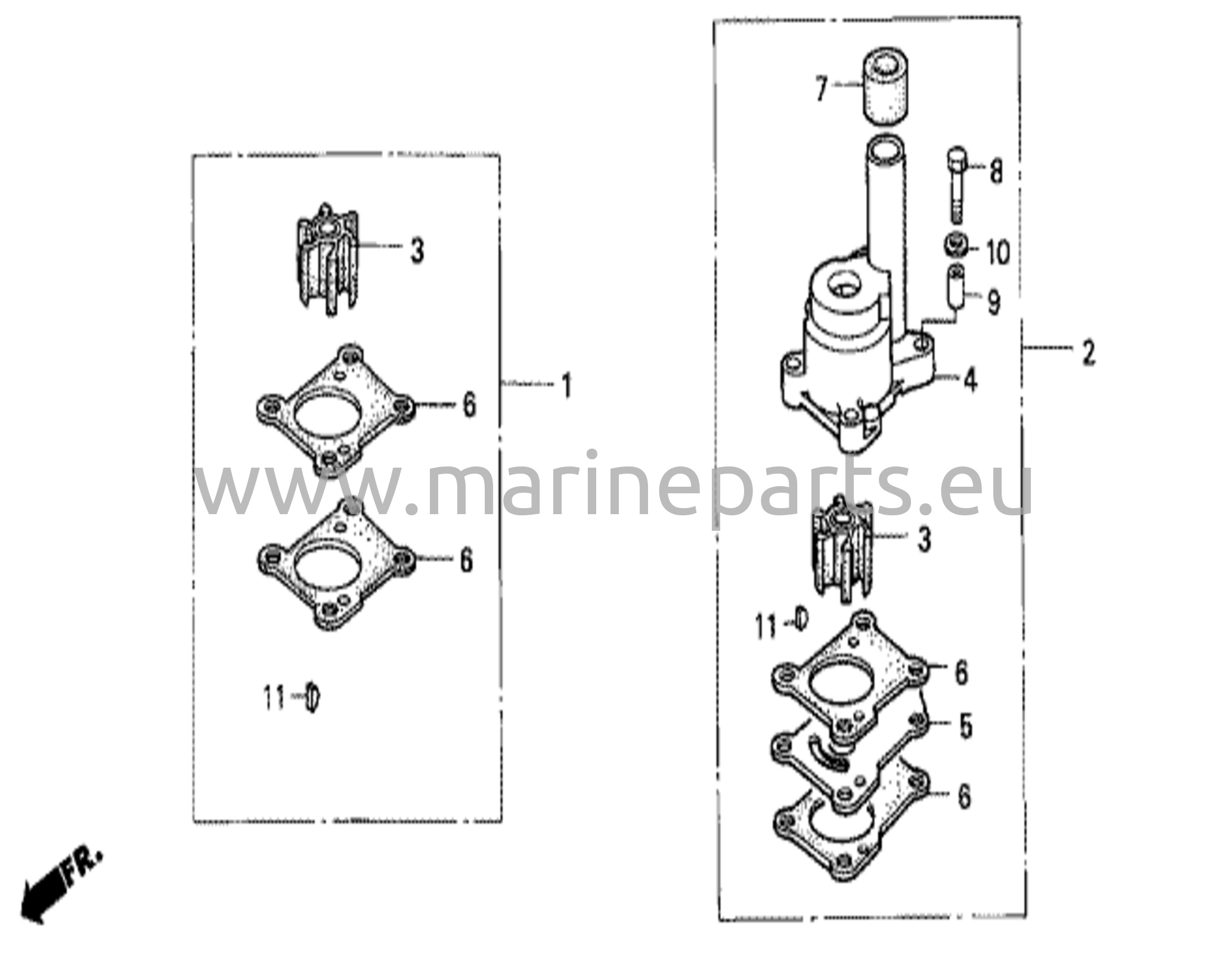 Impellersats för vattenpump (2)