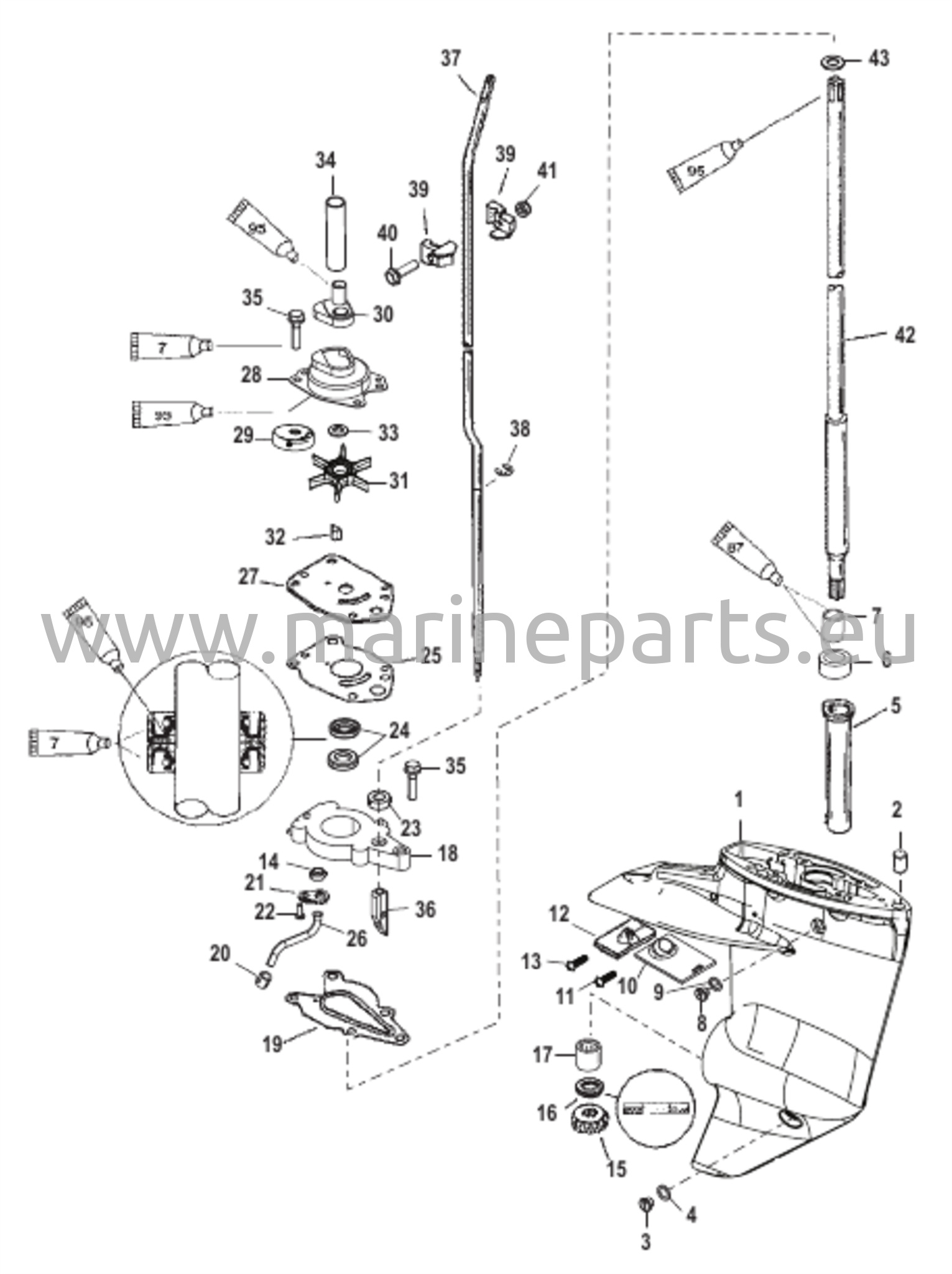 Vaihteiston kotelo (voimansiirtoakseli) (2,00:1 vaihdekerroin)
