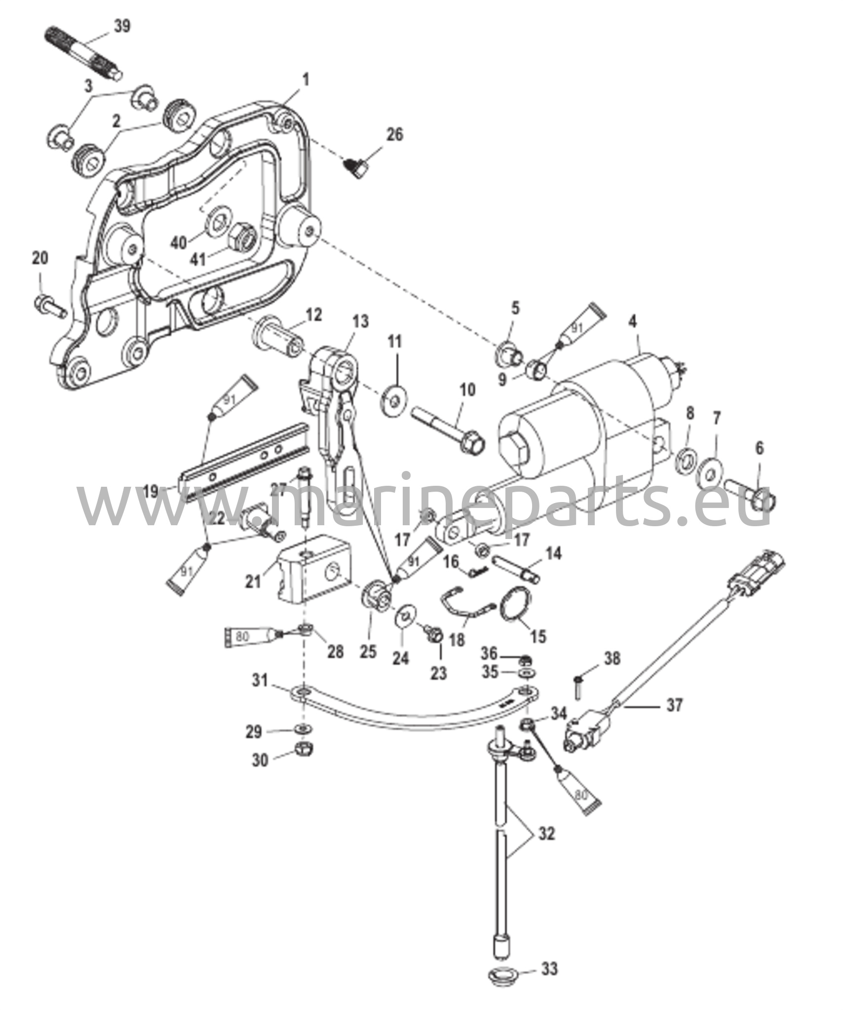 Vaihteiston osat (sarjanumero 1B290522 ja sitä alemmat)