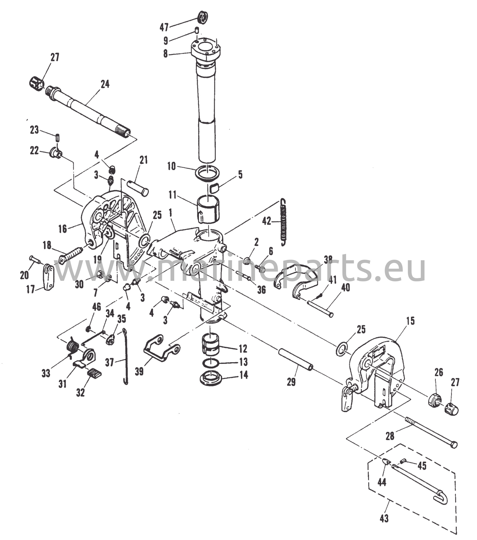 Clamp and swivel bracket/reverse lock